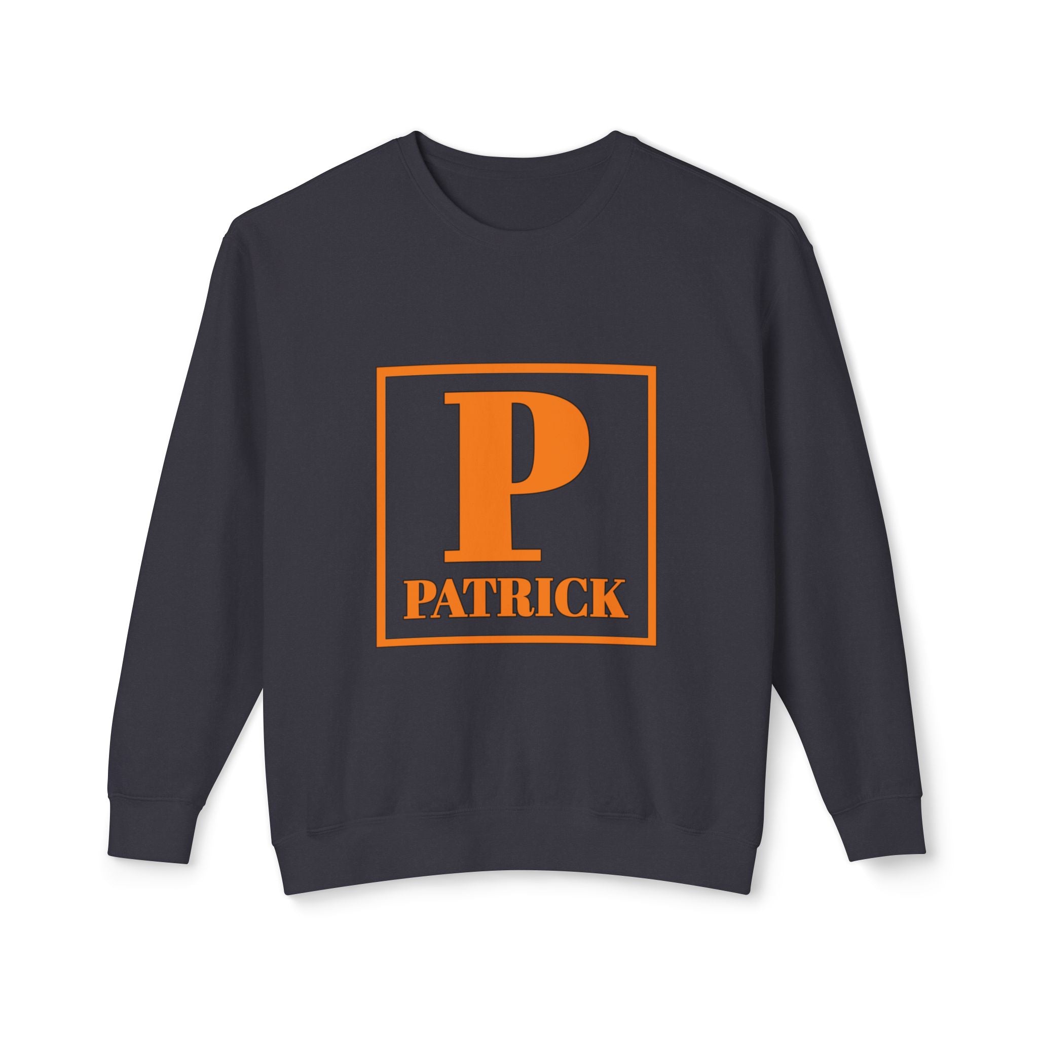 Patrick Monogram Crewneck Sweatshirt — Orange Initial 'P' Name Graphic