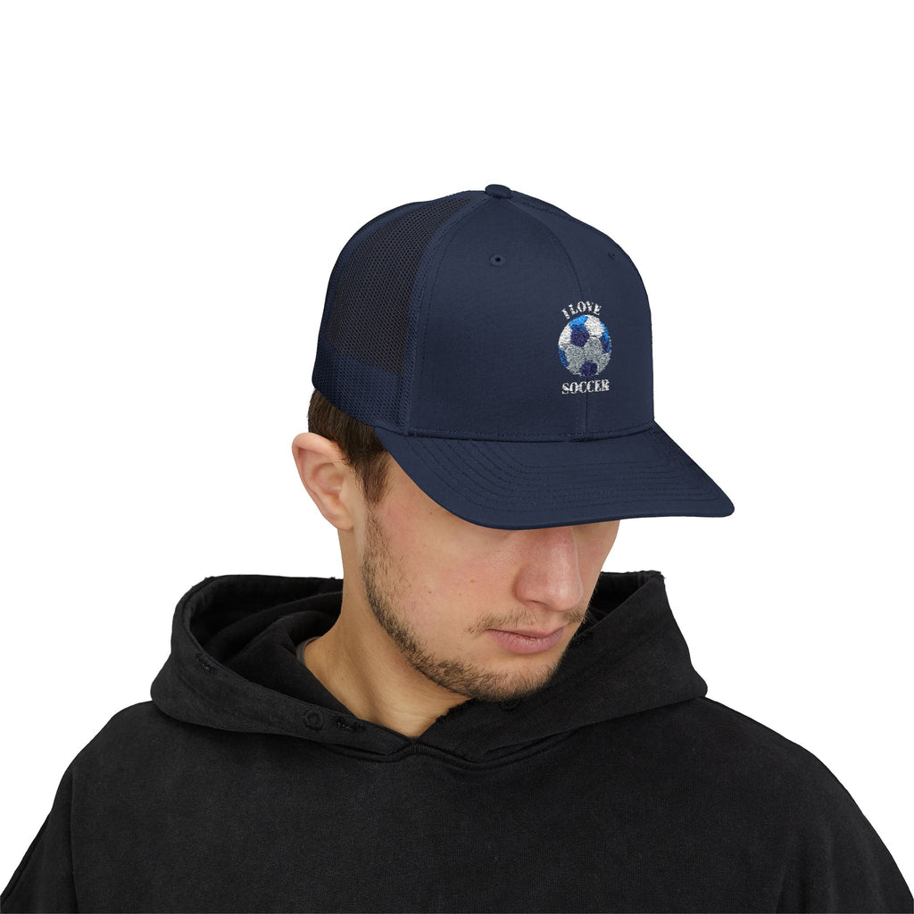 Soccer Mom Trucker Cap - Glitter Soccer Ball Snapback