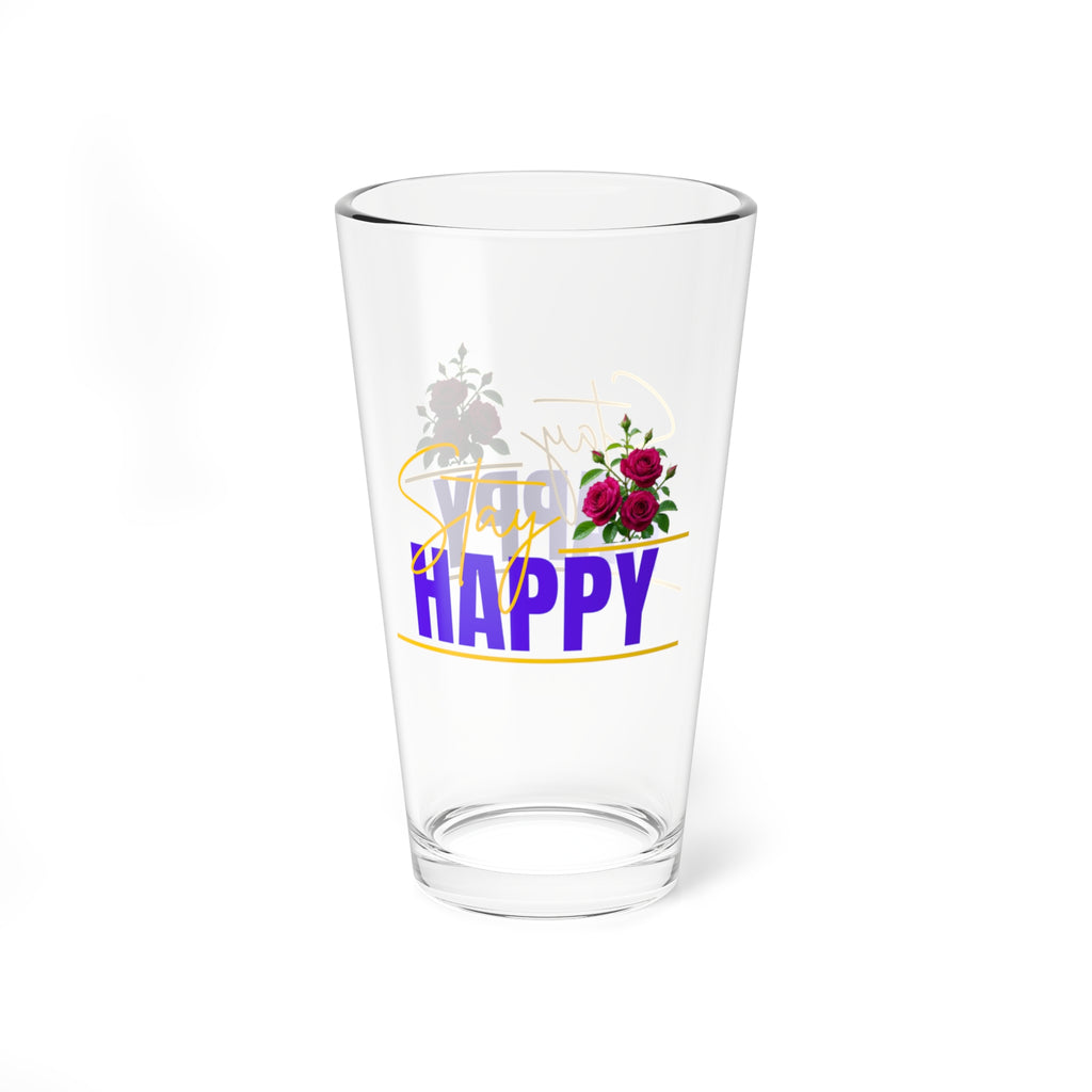 Mixing Glass — Floral "Be Happy" 16oz Cocktail Mixer