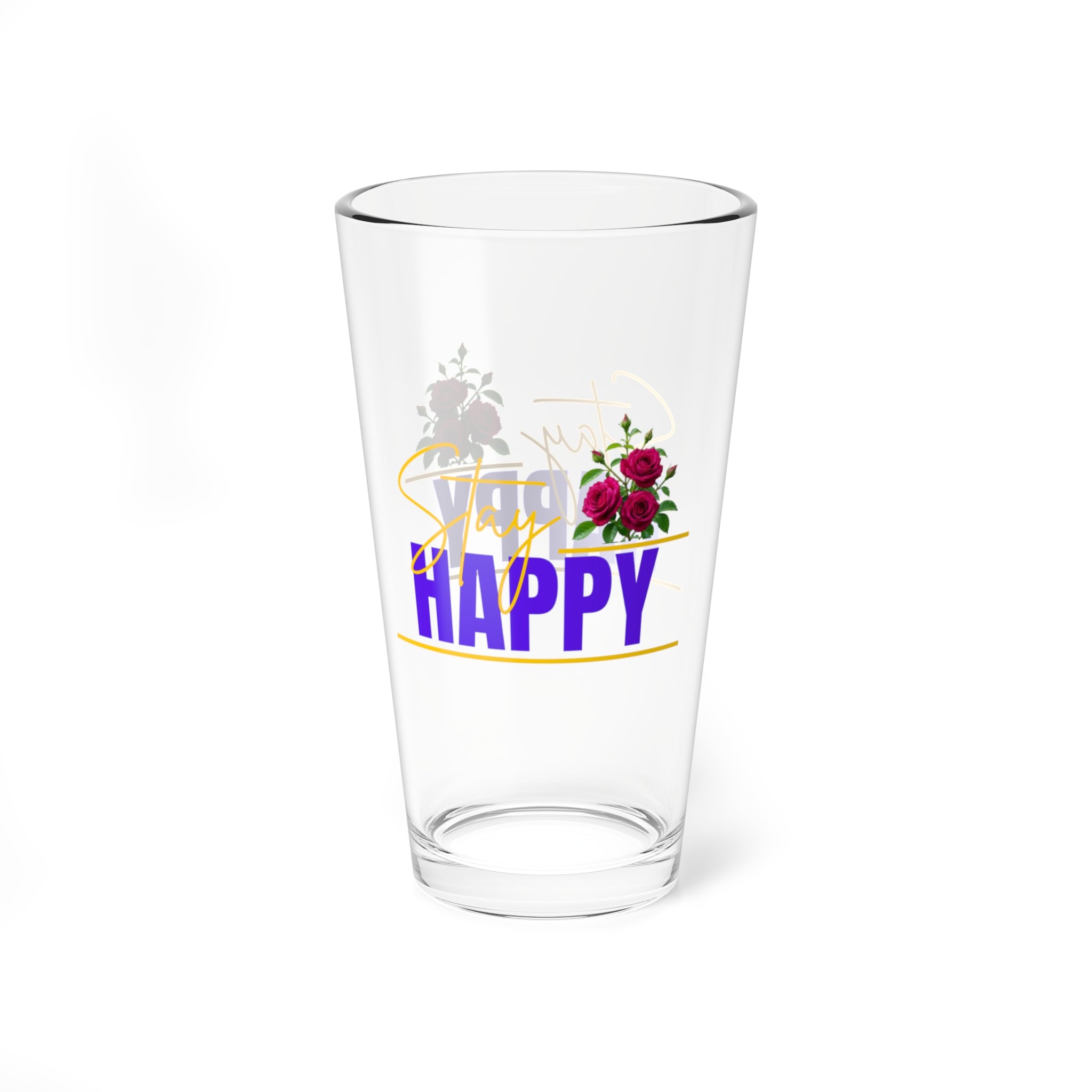 Mixing Glass — Floral "Be Happy" 16oz Cocktail Mixer