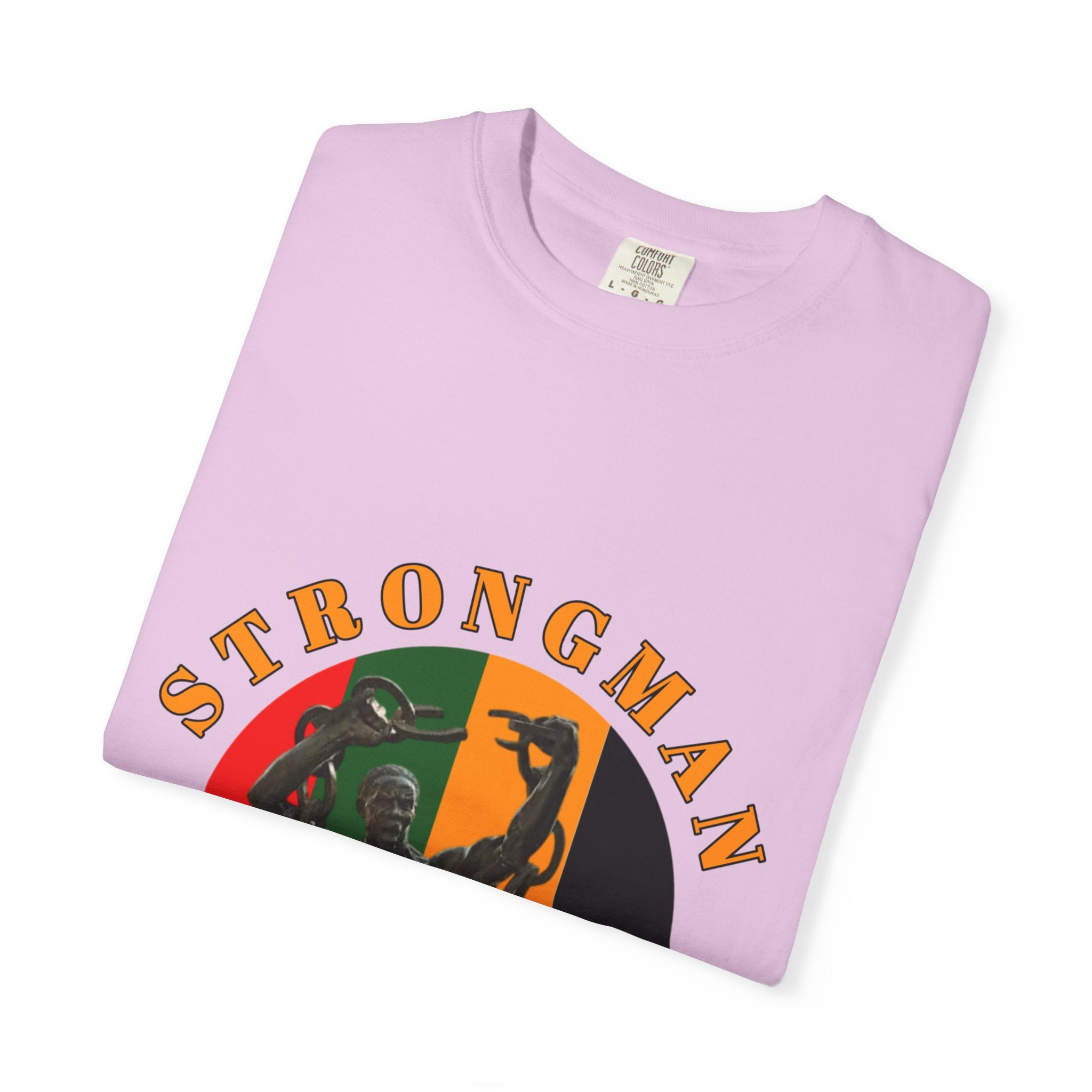 Strongman Statue Vintage-Style T-Shirt — Retro Weightlifting Graphic Tee