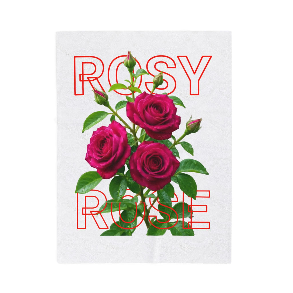 Rosy Rose Velvet Plush Blanket — Floral Rose Bouquet Throw