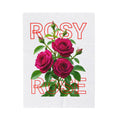 Rosy Rose Velvet Plush Blanket — Floral Rose Bouquet Throw