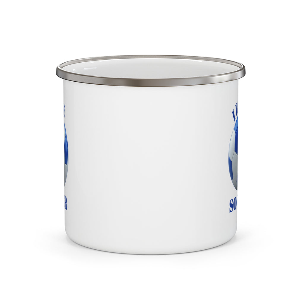 Enamel Mug — I Love Soccer Camping Cup | Soccer Fan Gift