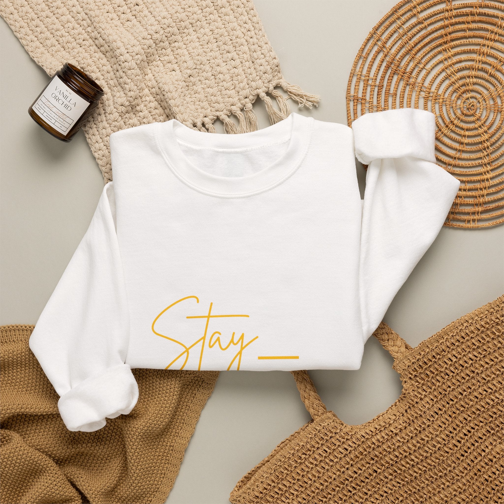 Crewneck Sweatshirt — "Stay Active" Motivational Fitness Pullover