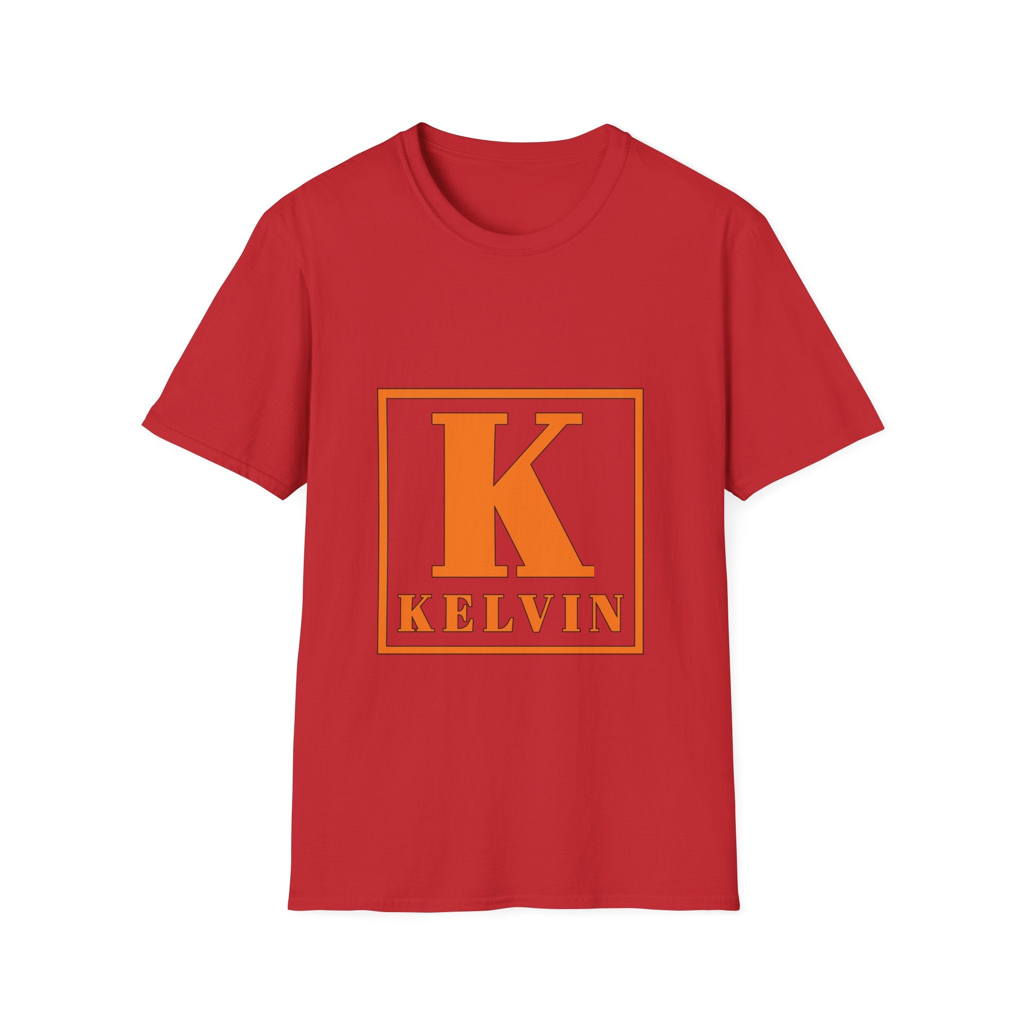 Kelvin Monogram T-Shirt — Bold Orange 'K' Initial Tee
