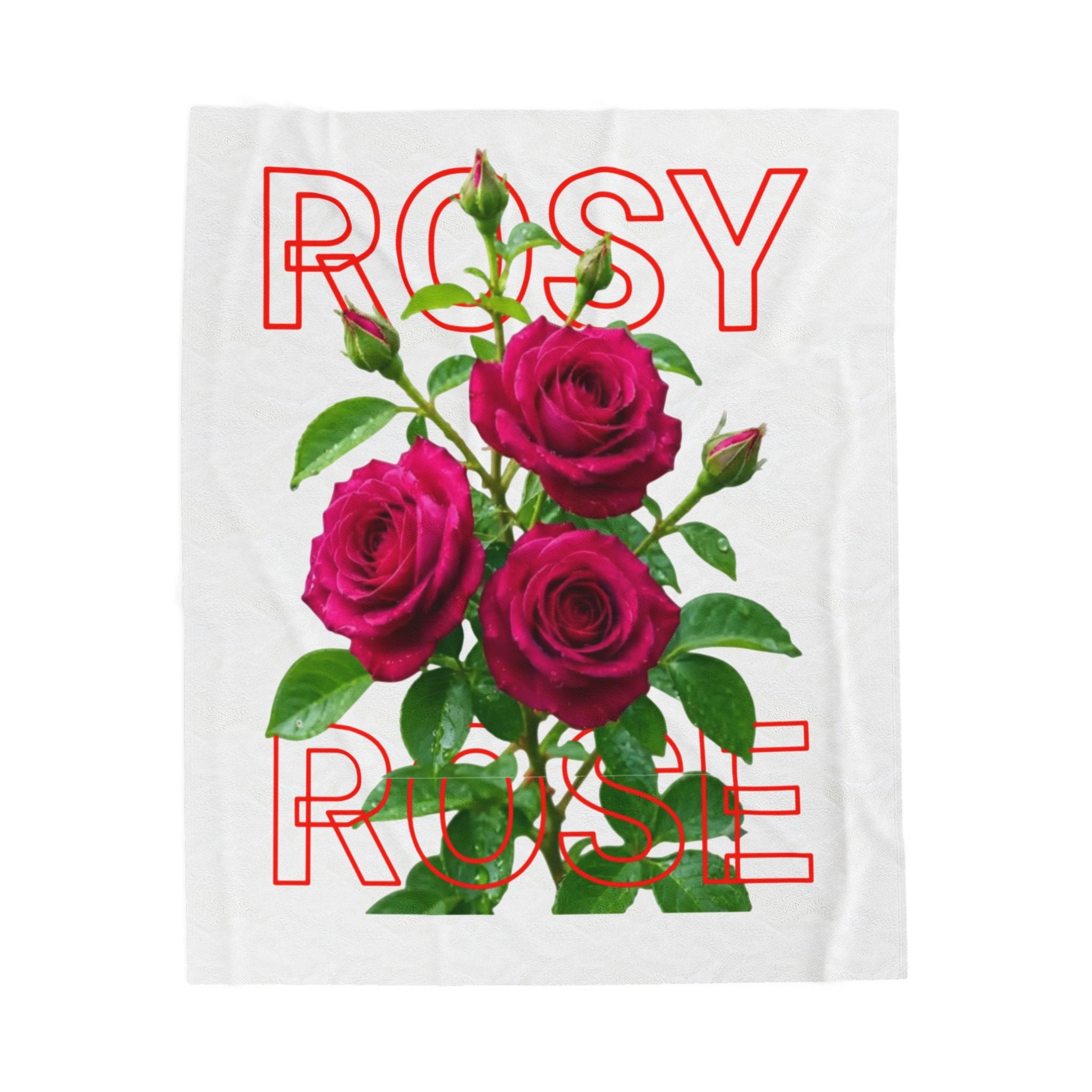 Rosy Rose Velvet Plush Blanket — Floral Rose Bouquet Throw