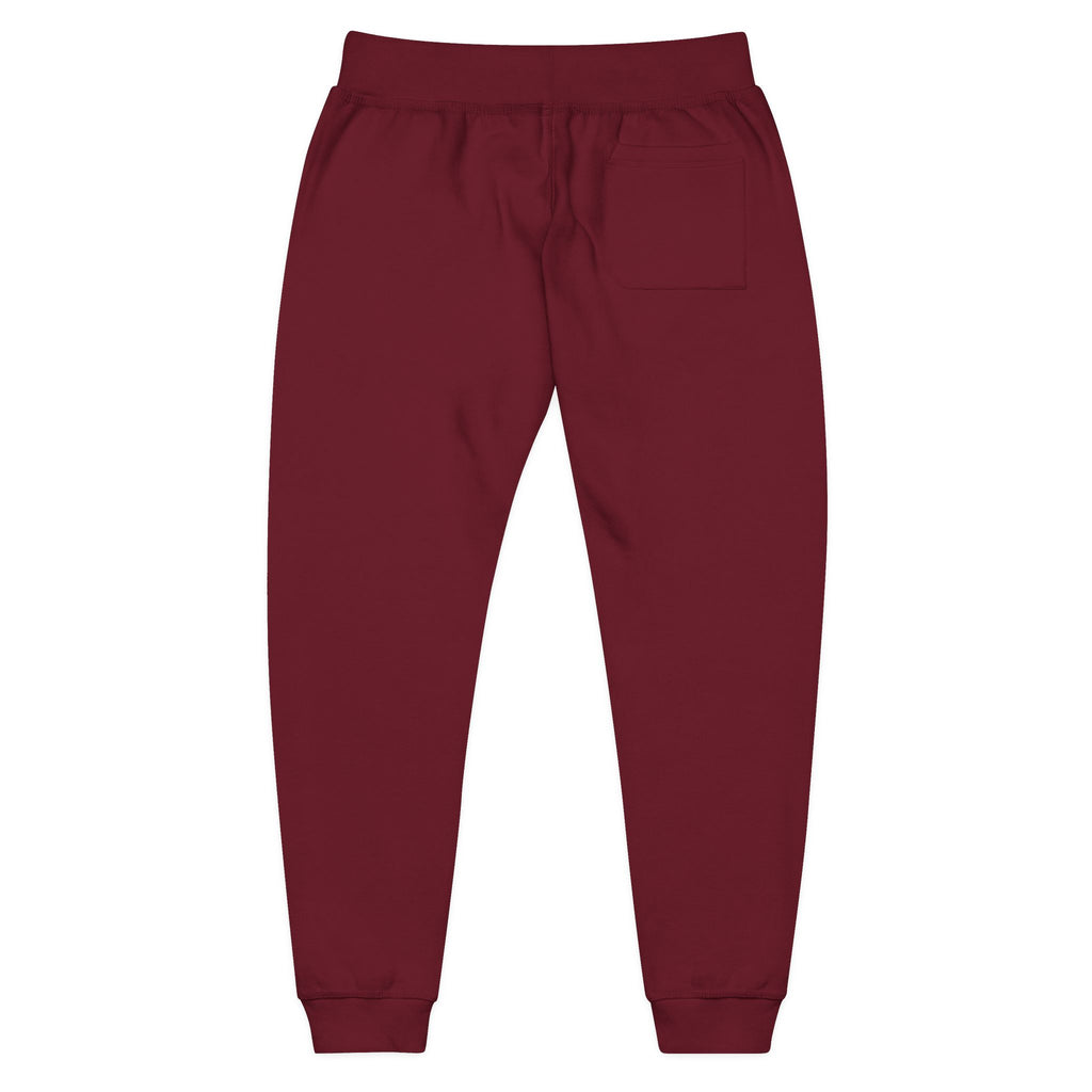 Embroidered Cozy Sweatpants — Minimal Red Crest Lounge Joggers