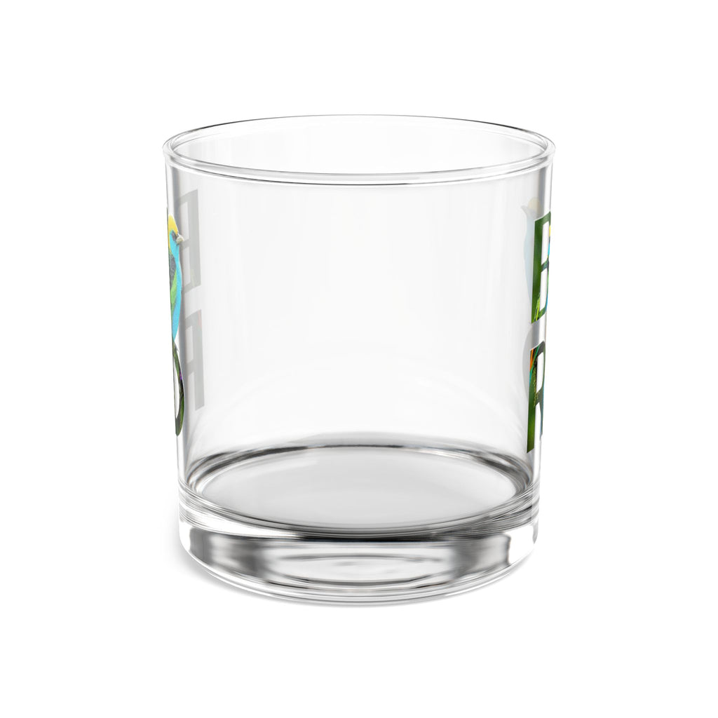 Bird Rocks Glass – 10oz Whiskey Tumbler with Colorful Tropical Bird Design