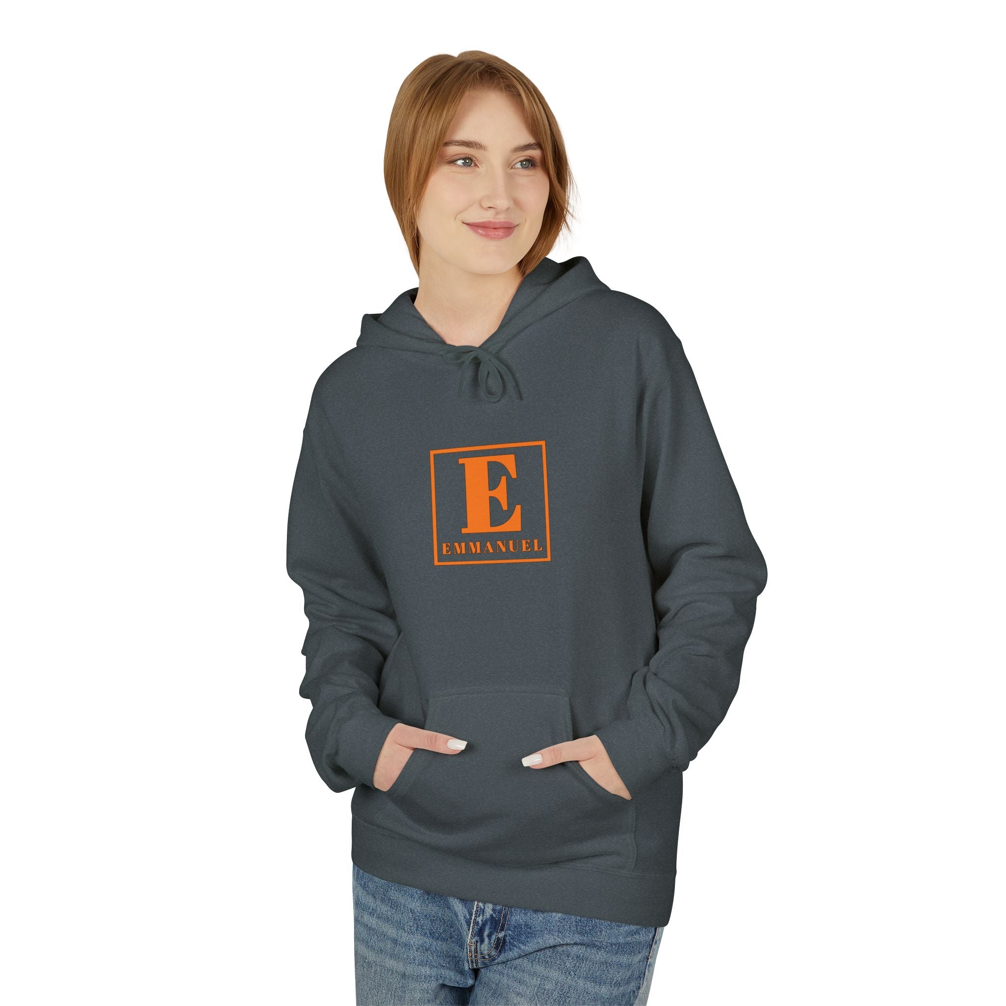 Hoodie — Minimal Orange Monogram “E” Emmanuelle Logo