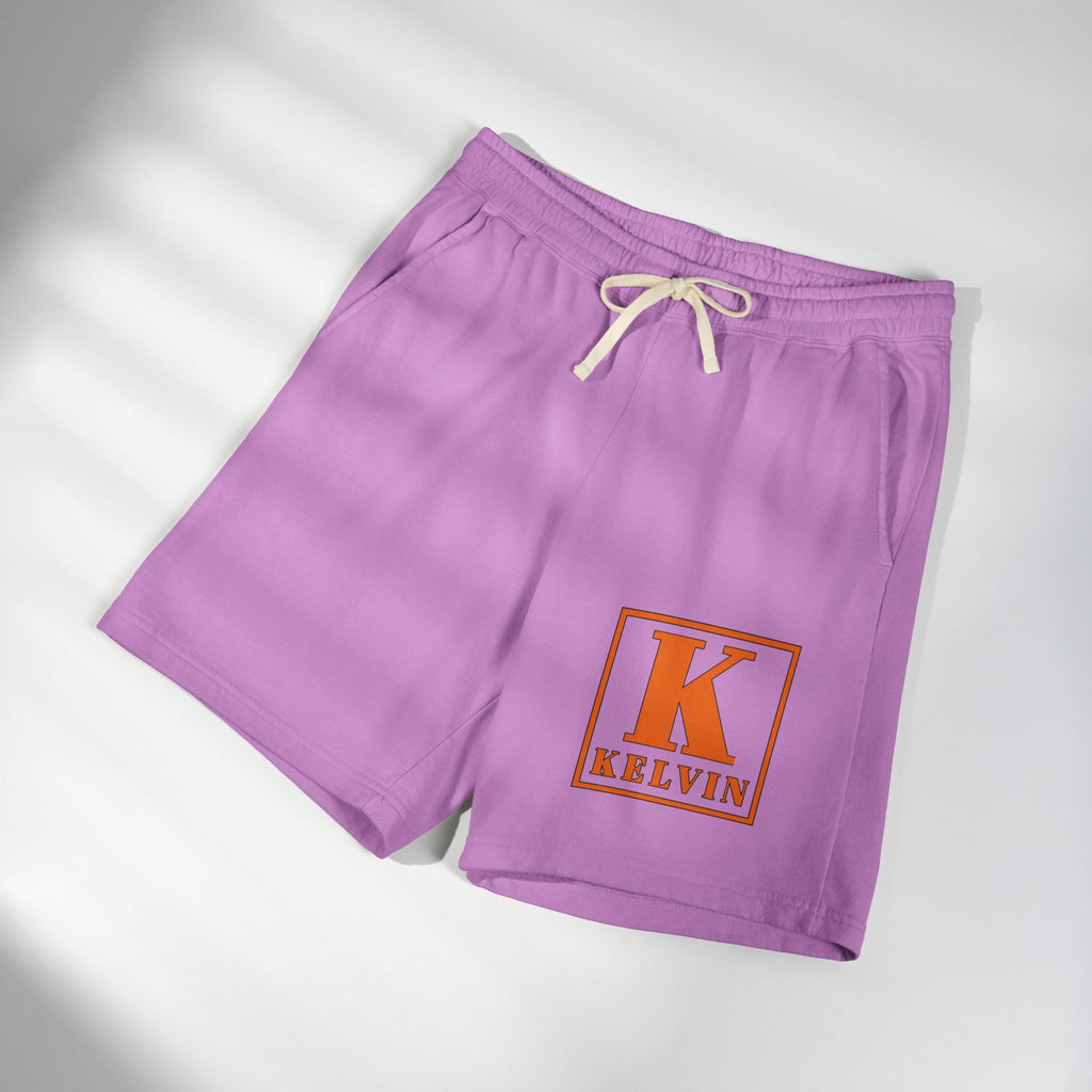 Kelvin Monogram Sweat Shorts — Lightweight Garment-Dyed Fleece