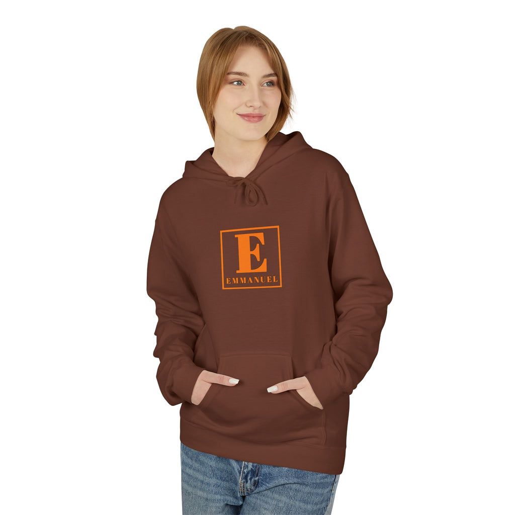 Hoodie — Minimal Orange Monogram “E” Emmanuelle Logo