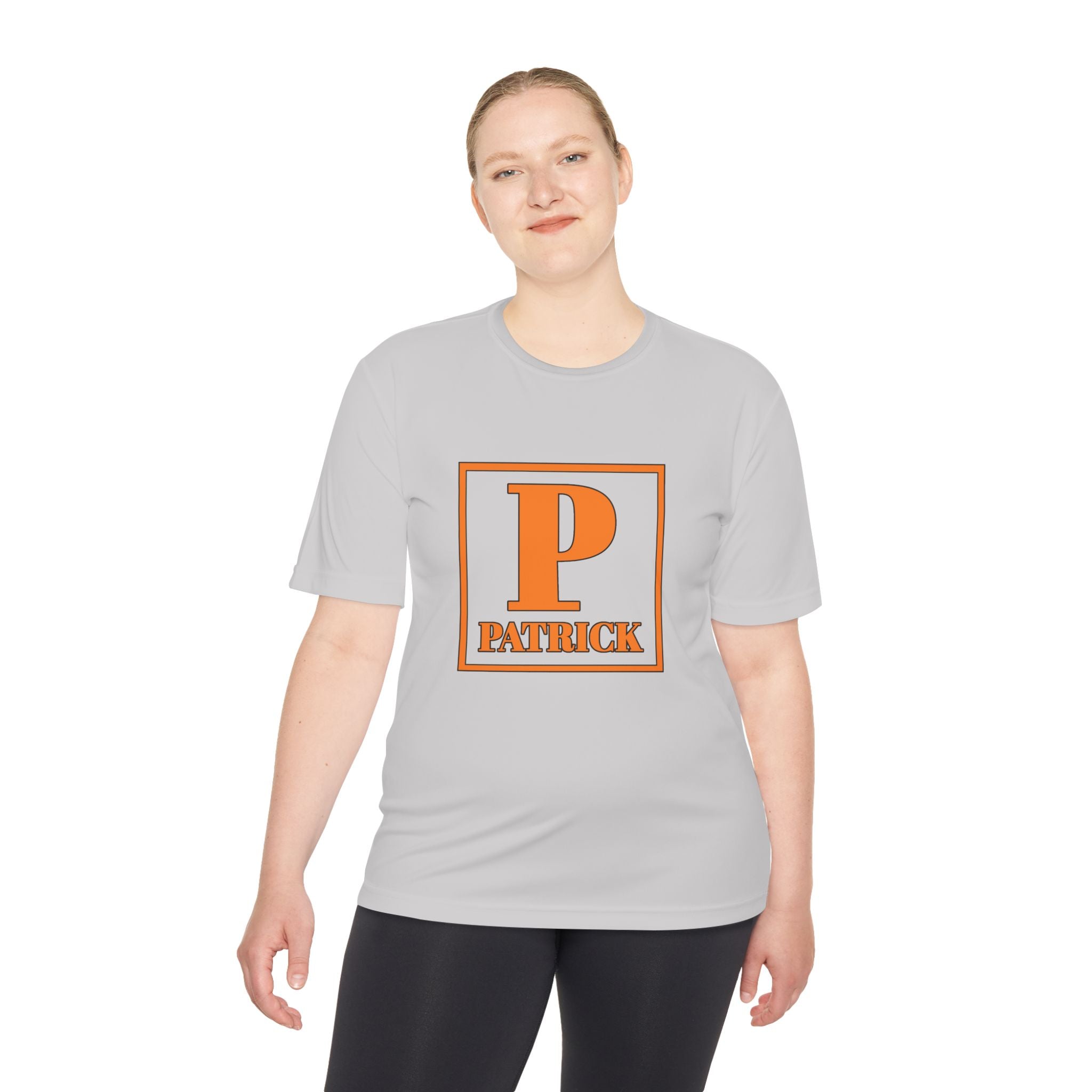 Patrick Monogram Tee — Orange Block Initial Shirt