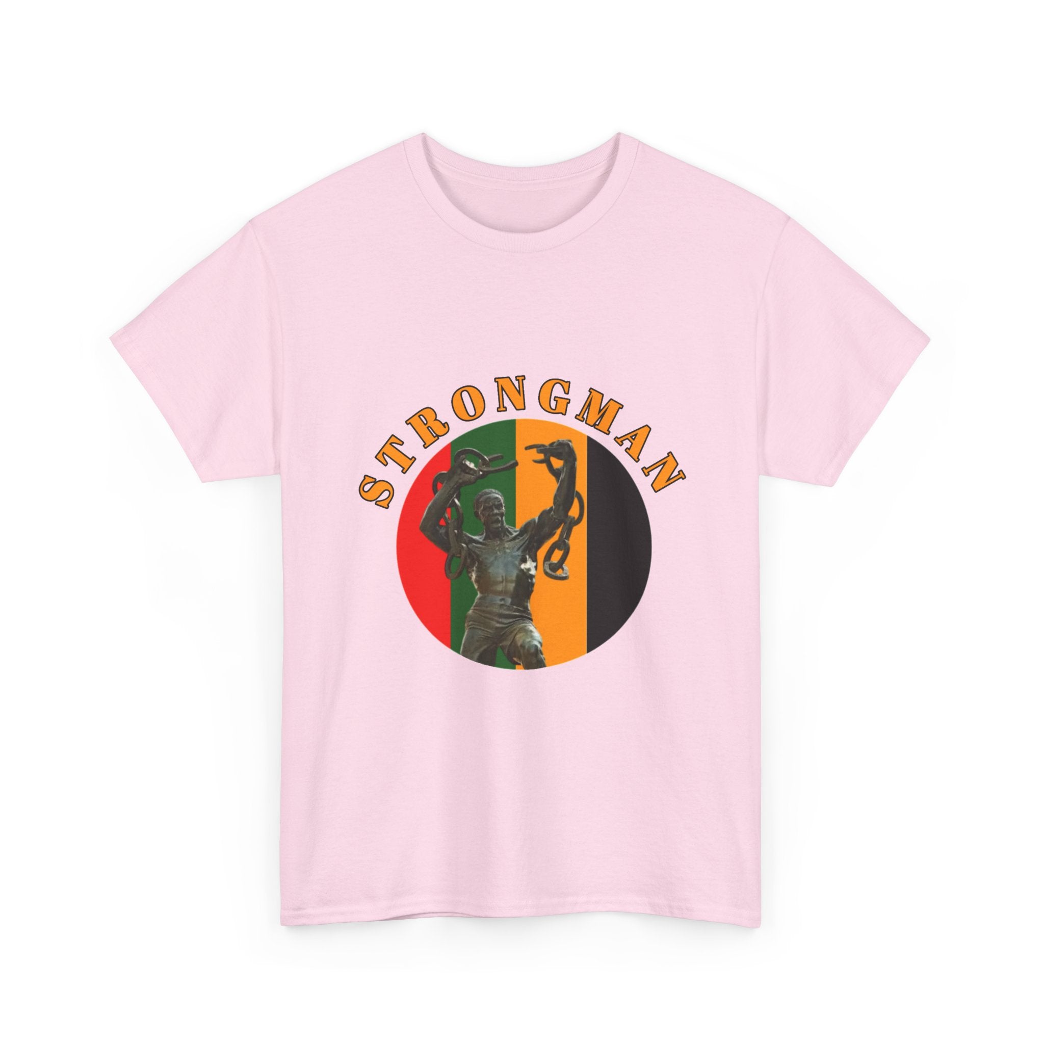 Strongman Retro Graphic Tee — Vintage Weightlifting Statue Design