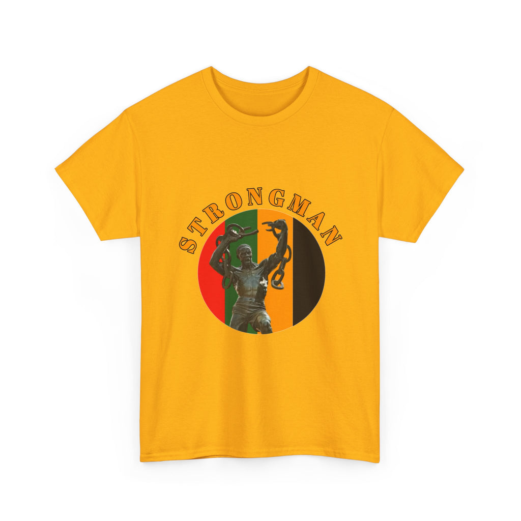 Strongman Vintage Statue Tee — Retro Weightlifting Graphic T-Shirt