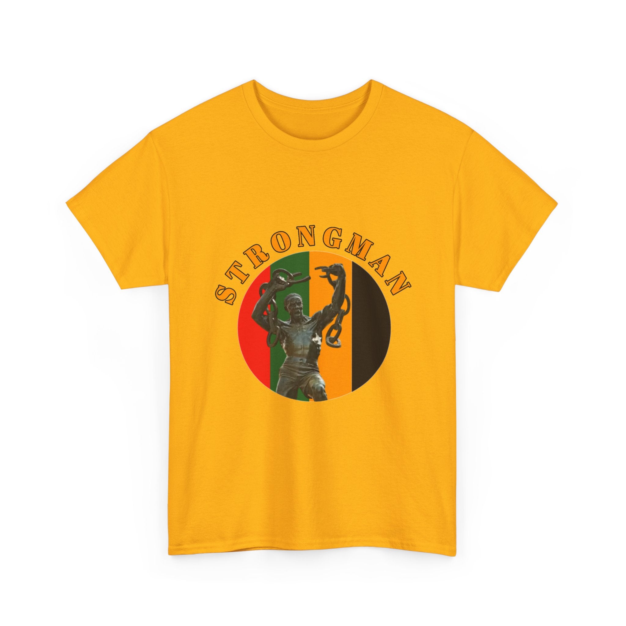 Strongman Vintage Statue Tee — Retro Weightlifting Graphic T-Shirt