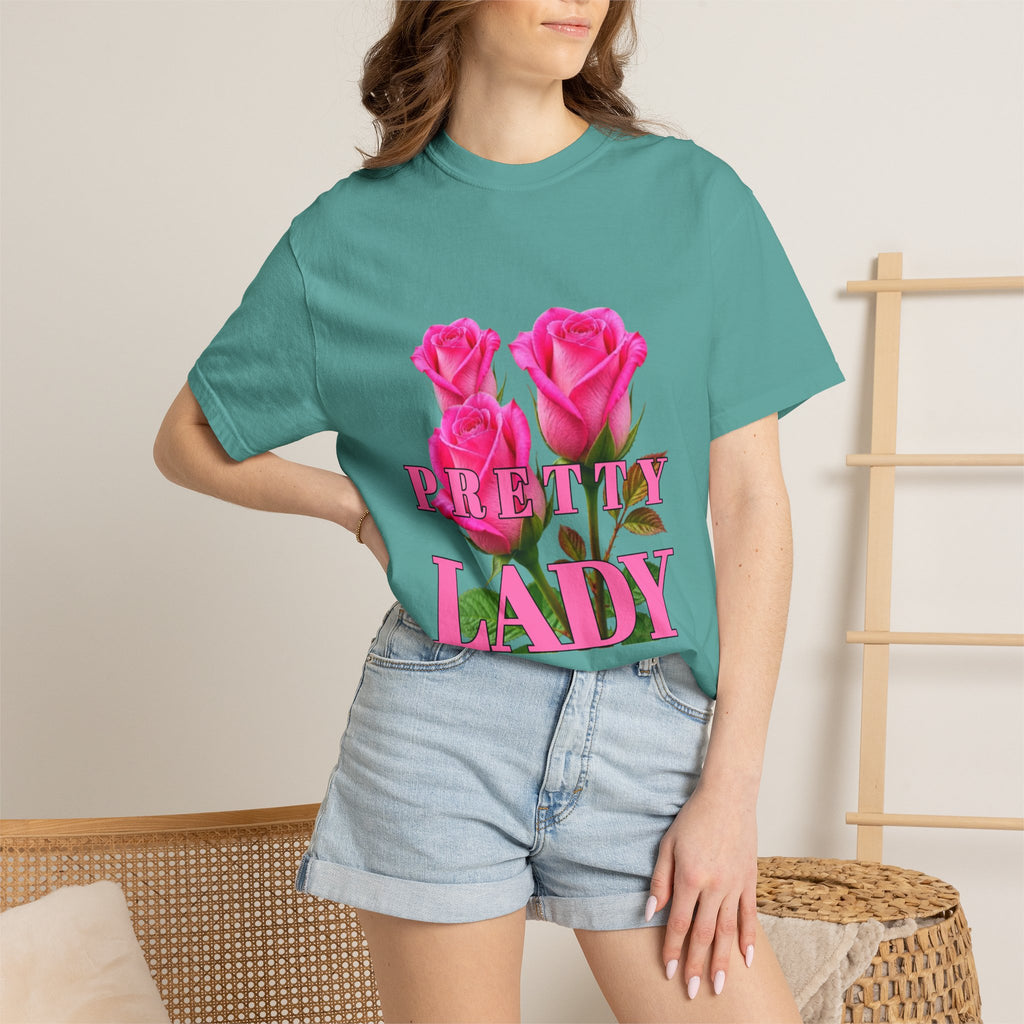 Pretty Lady T-Shirt — Pink Rose Graphic Tee