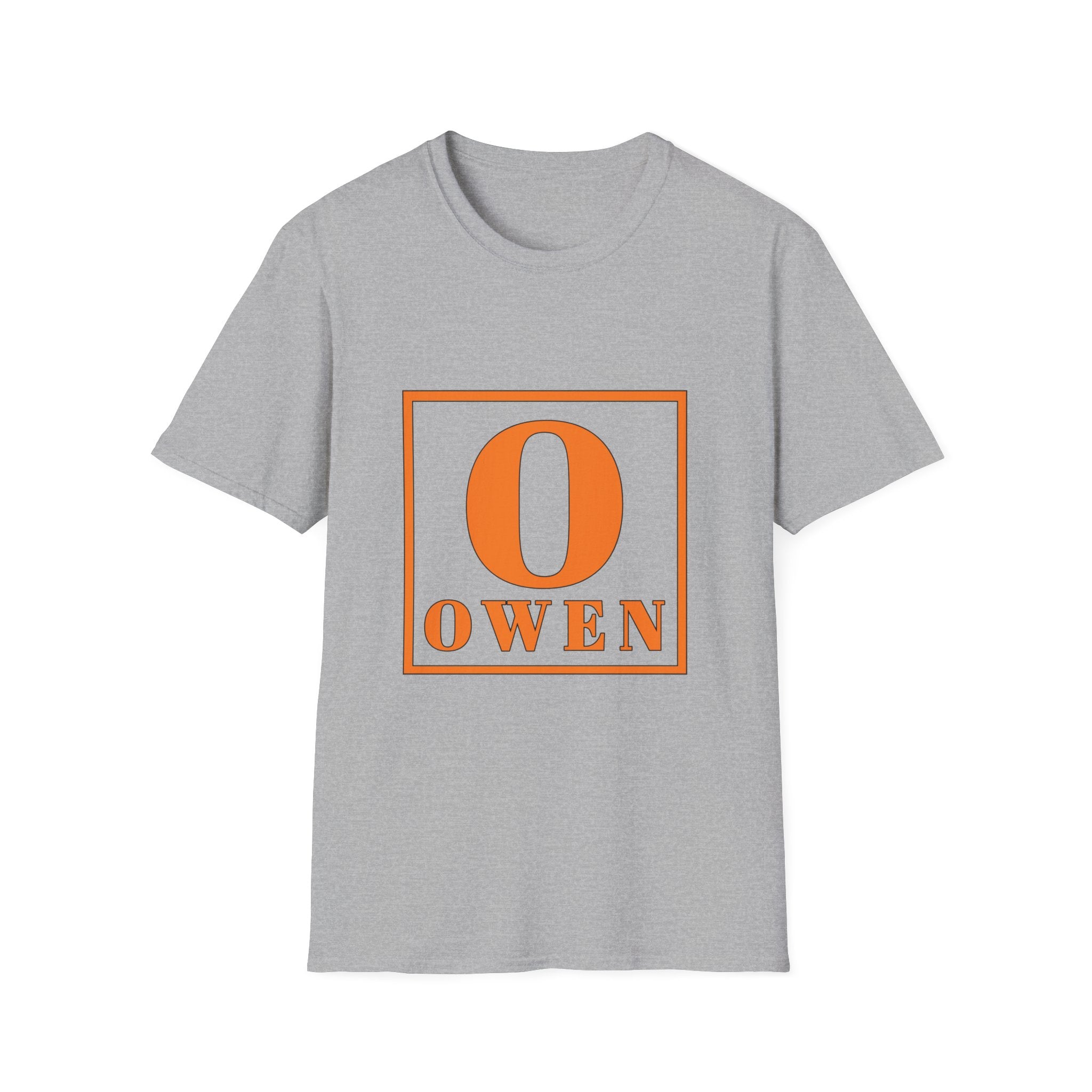 Personalized Name T‑Shirt — Orange Monogram 'O' Owen Tee
