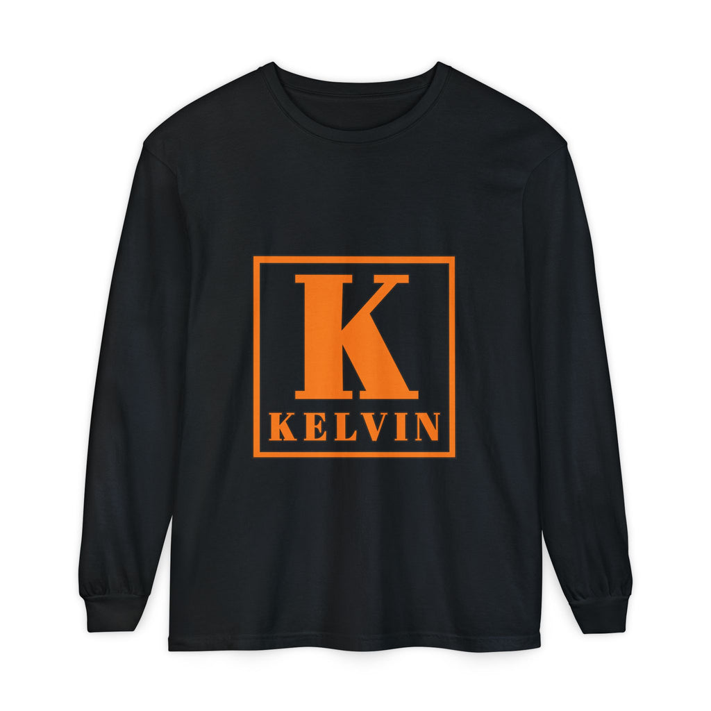 Kelvin Initial Long Sleeve Tee — Personalized K Monogram Shirt