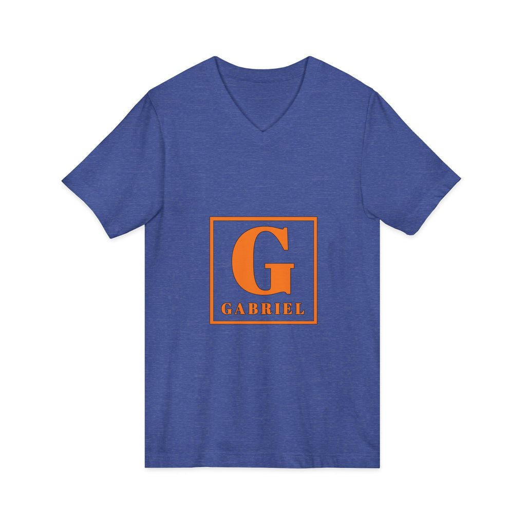 Gabriel Monogram V-Neck Tee — Personalized Initial 'G' Chest Print