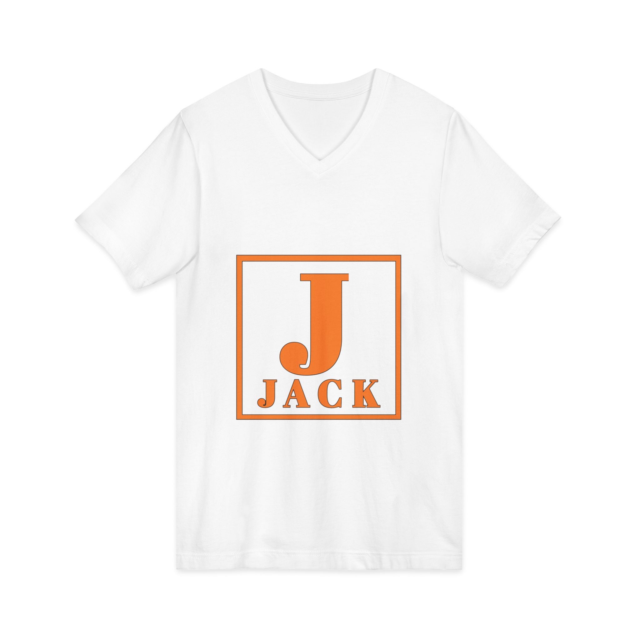 Jack Monogram V-Neck T-Shirt — Orange Block Initial Tee
