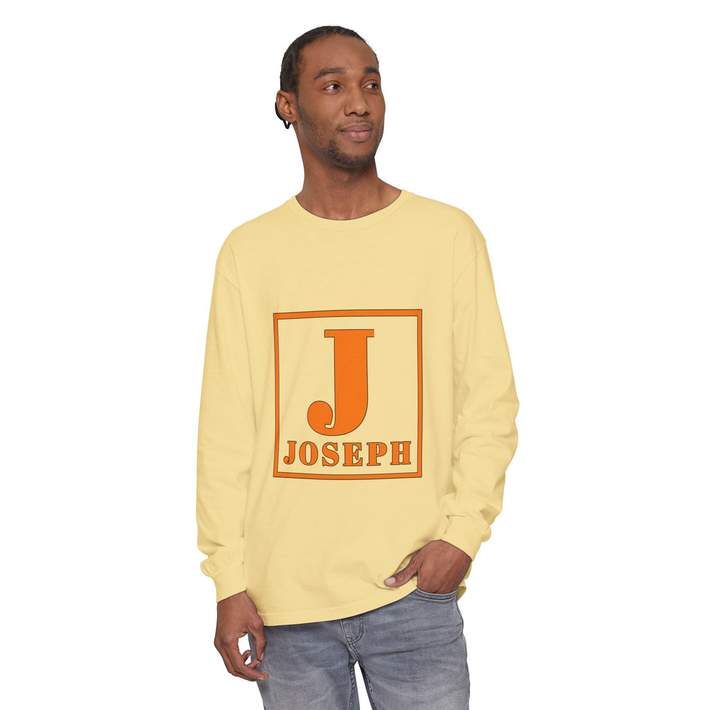 Personalized 'J' Name Long Sleeve Tee — Joseph Initial Graphic