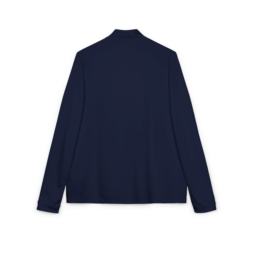 Embroidered Quarter‑Zip Pullover — White Athletic Golf Top