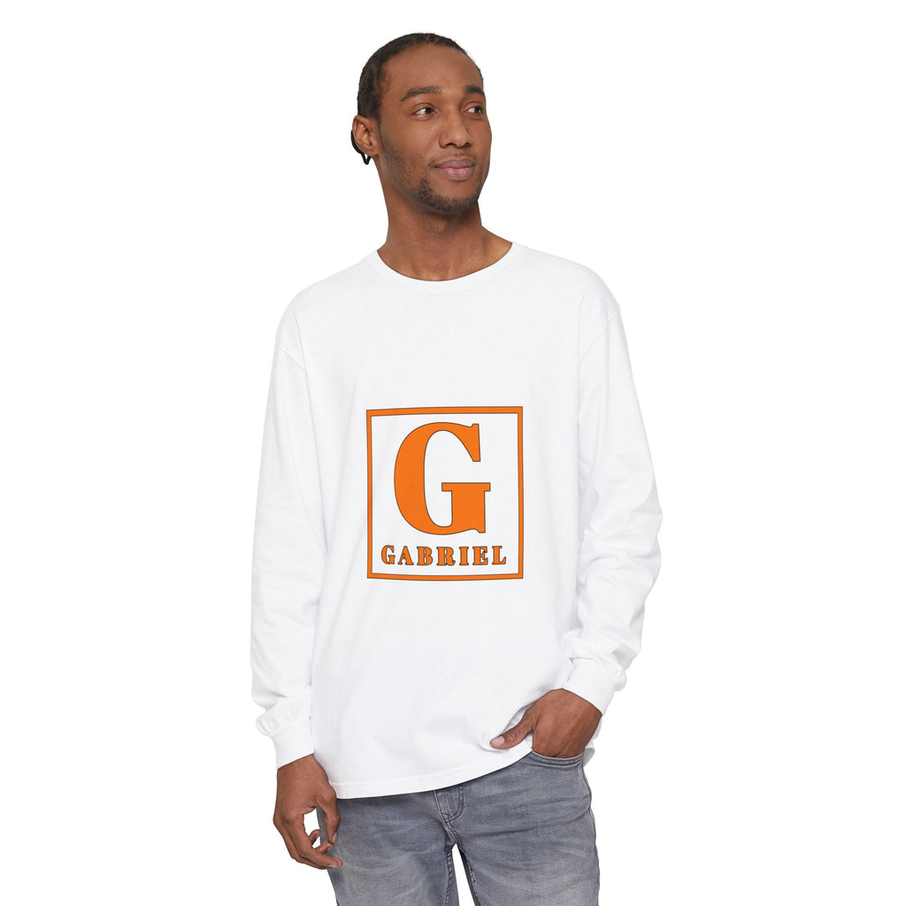Personalized Initial Long Sleeve Tee — "G Gabriel" Monogram Shirt