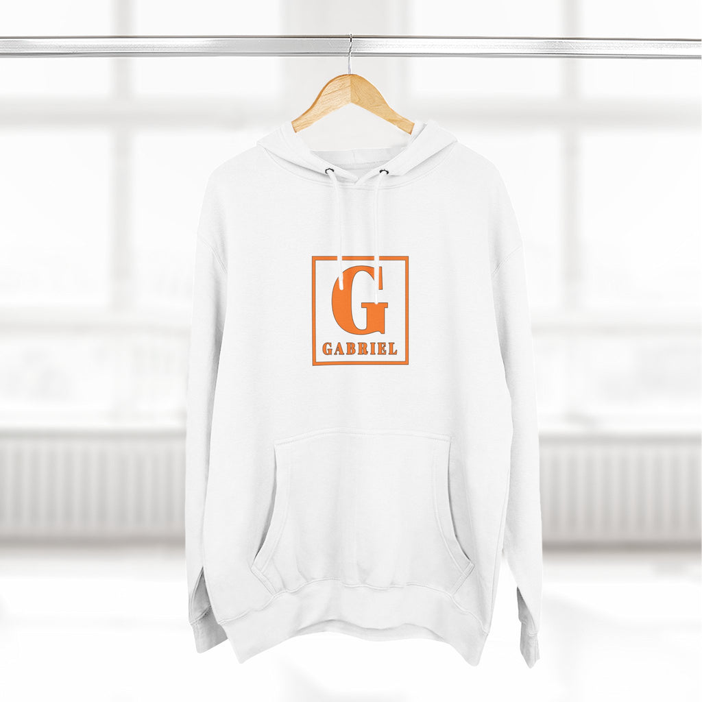 Gabriel Monogram Hoodie — Orange Square Initial G Fleece Hoodie
