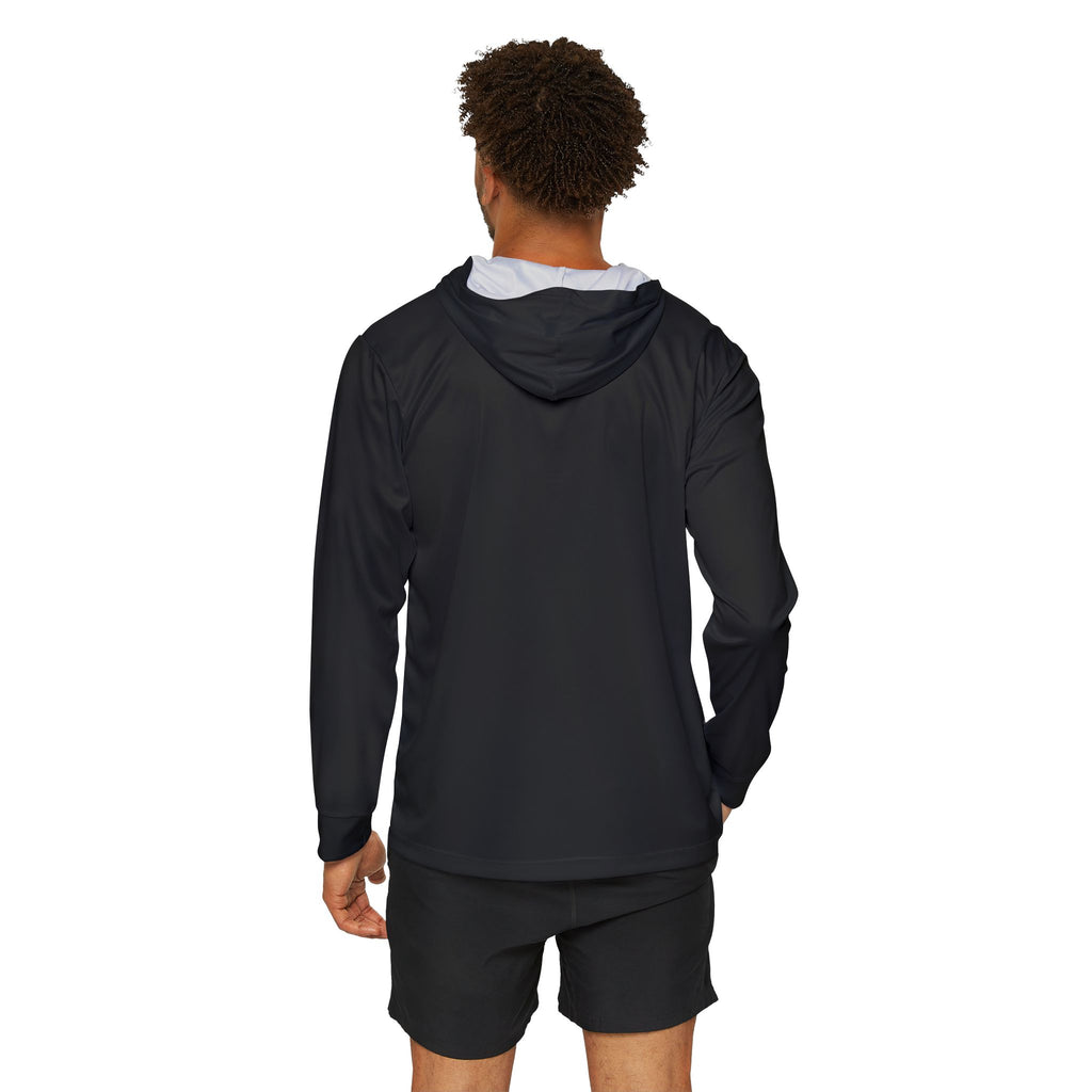 I Love Soccer Hoodie — Men's Athletic Warmup Hoodie with Blue Soccer Ball