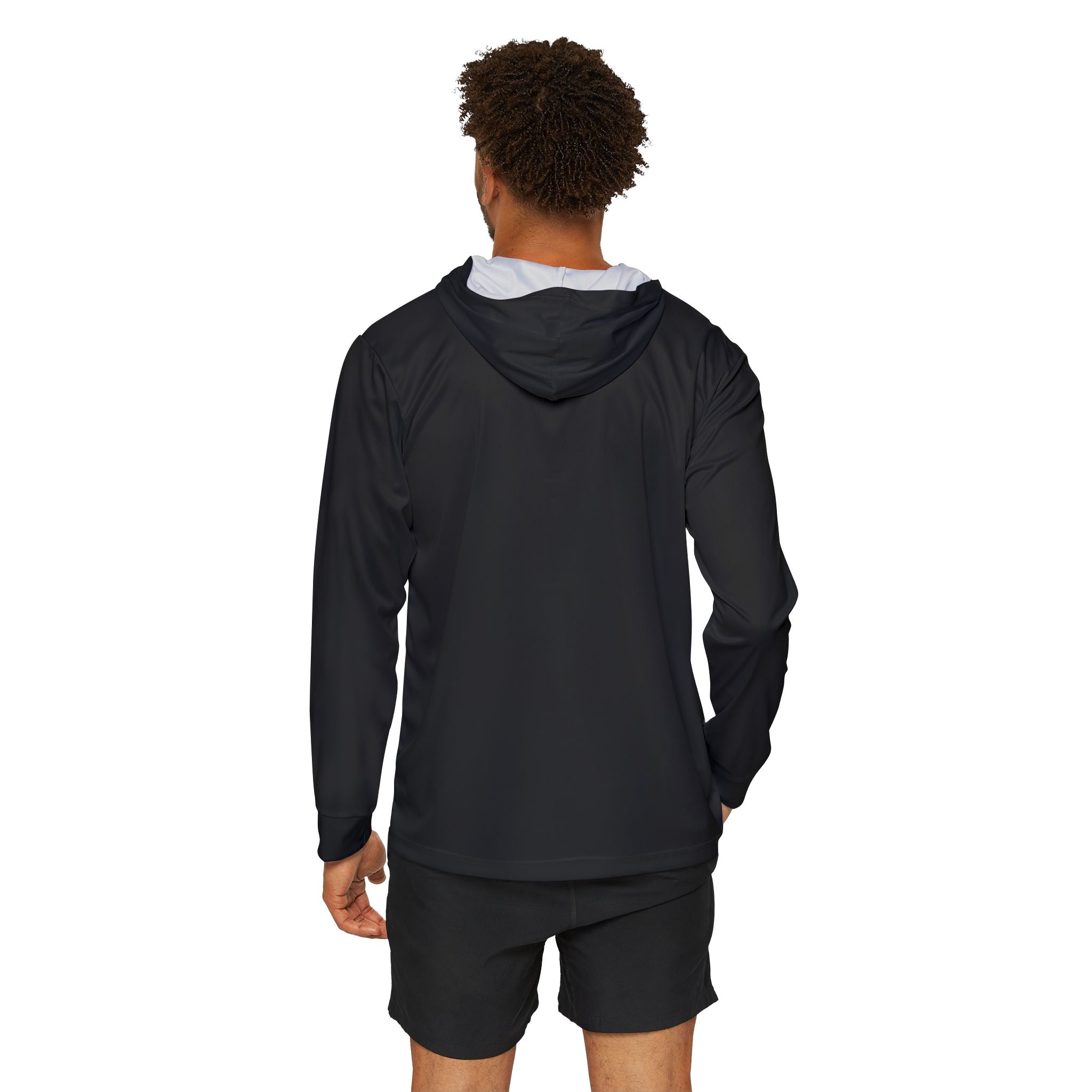 I Love Soccer Hoodie — Men's Athletic Warmup Hoodie with Blue Soccer Ball