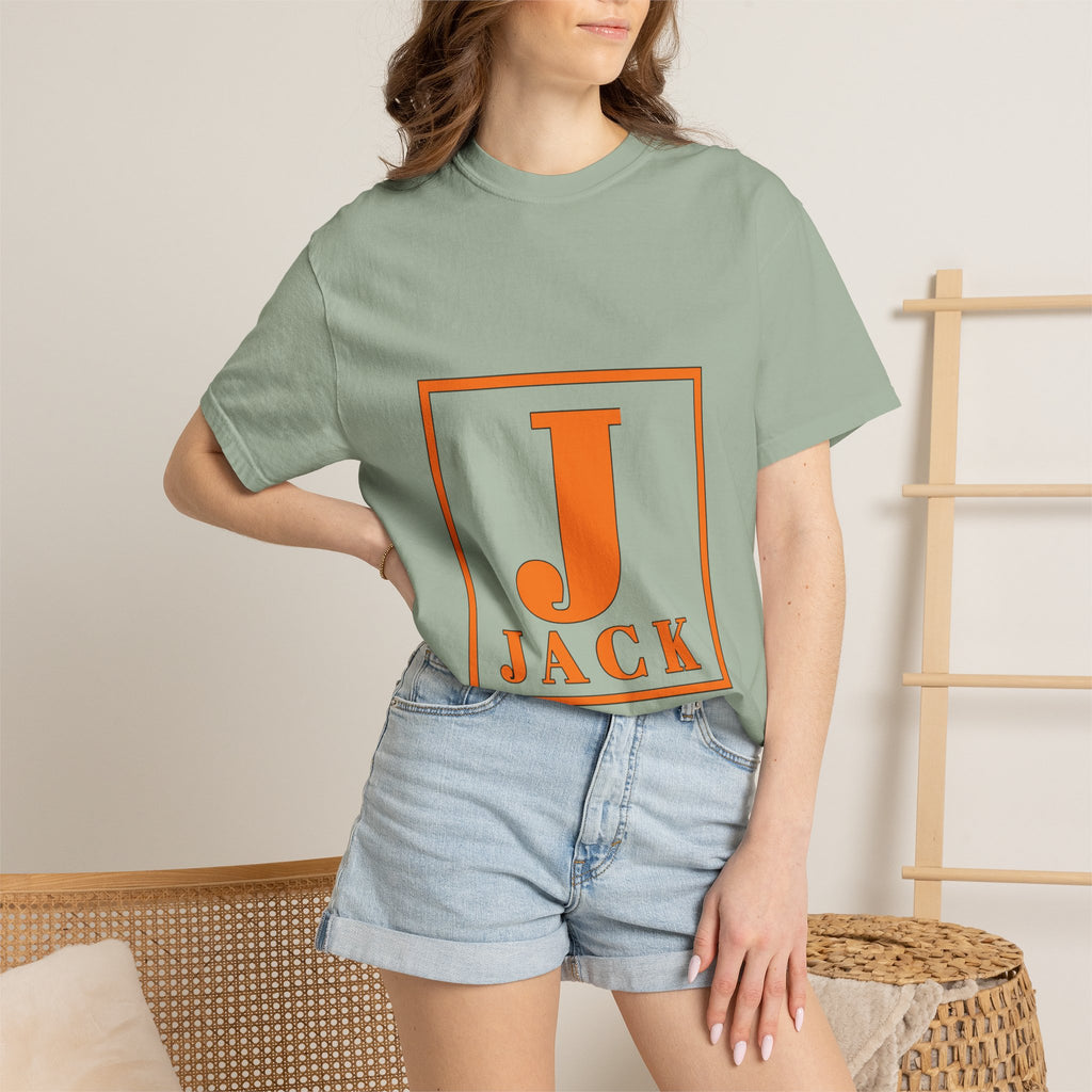 Jack Monogram T‑Shirt — Orange Initial Block Tee