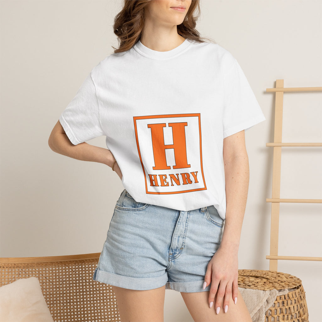 Henry Monogram T-Shirt — Orange Block Initial Tee