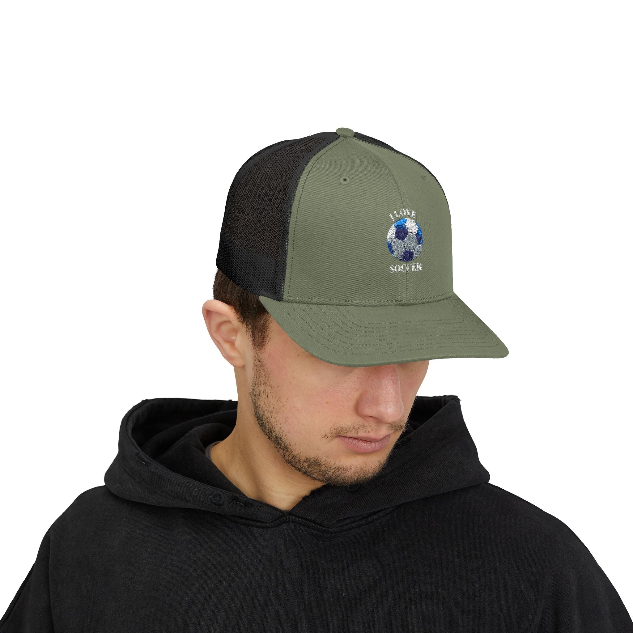 Soccer Mom Trucker Cap - Glitter Soccer Ball Snapback