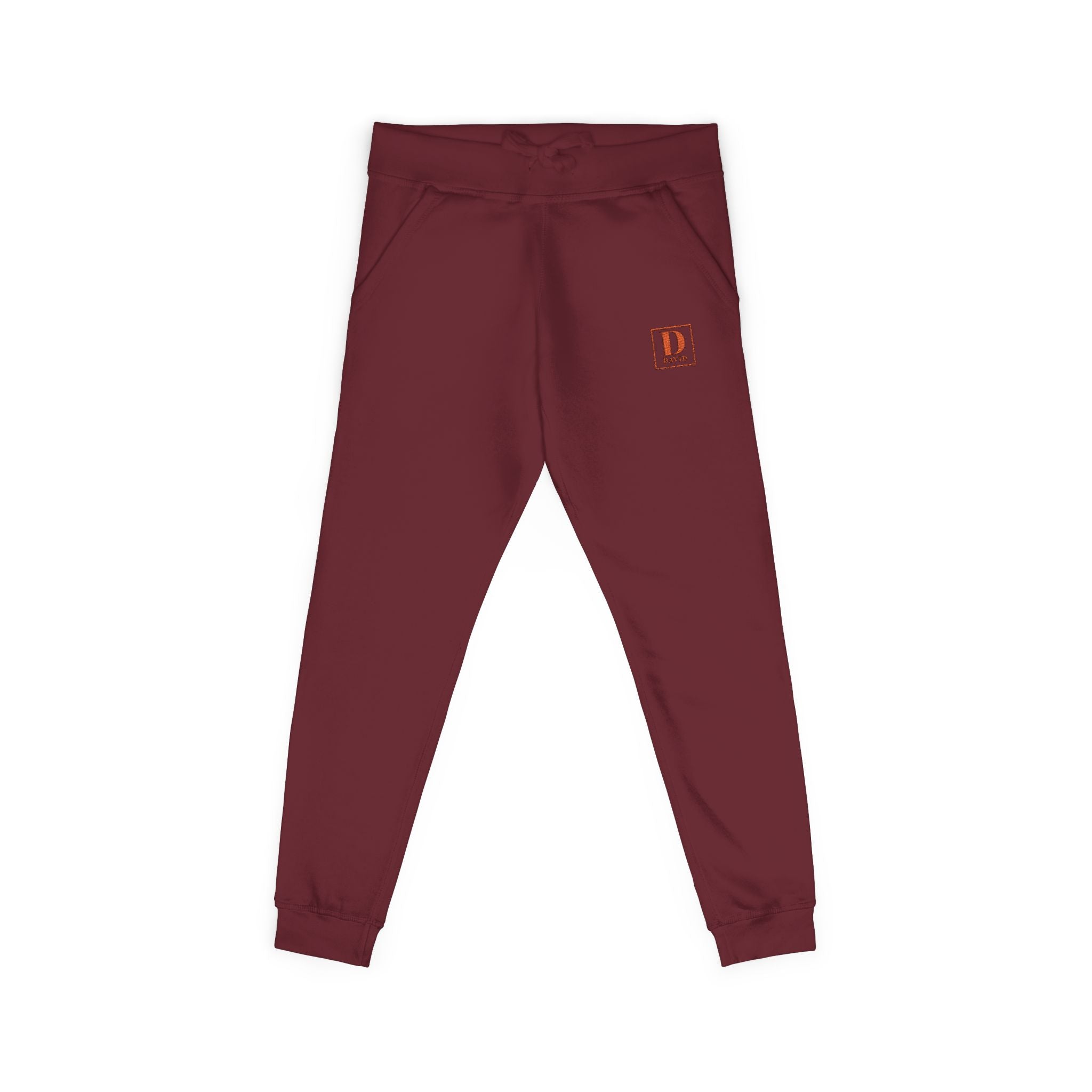 Embroidered Minimal Logo Fleece Sweatpants — Cozy Casual Lounge Joggers