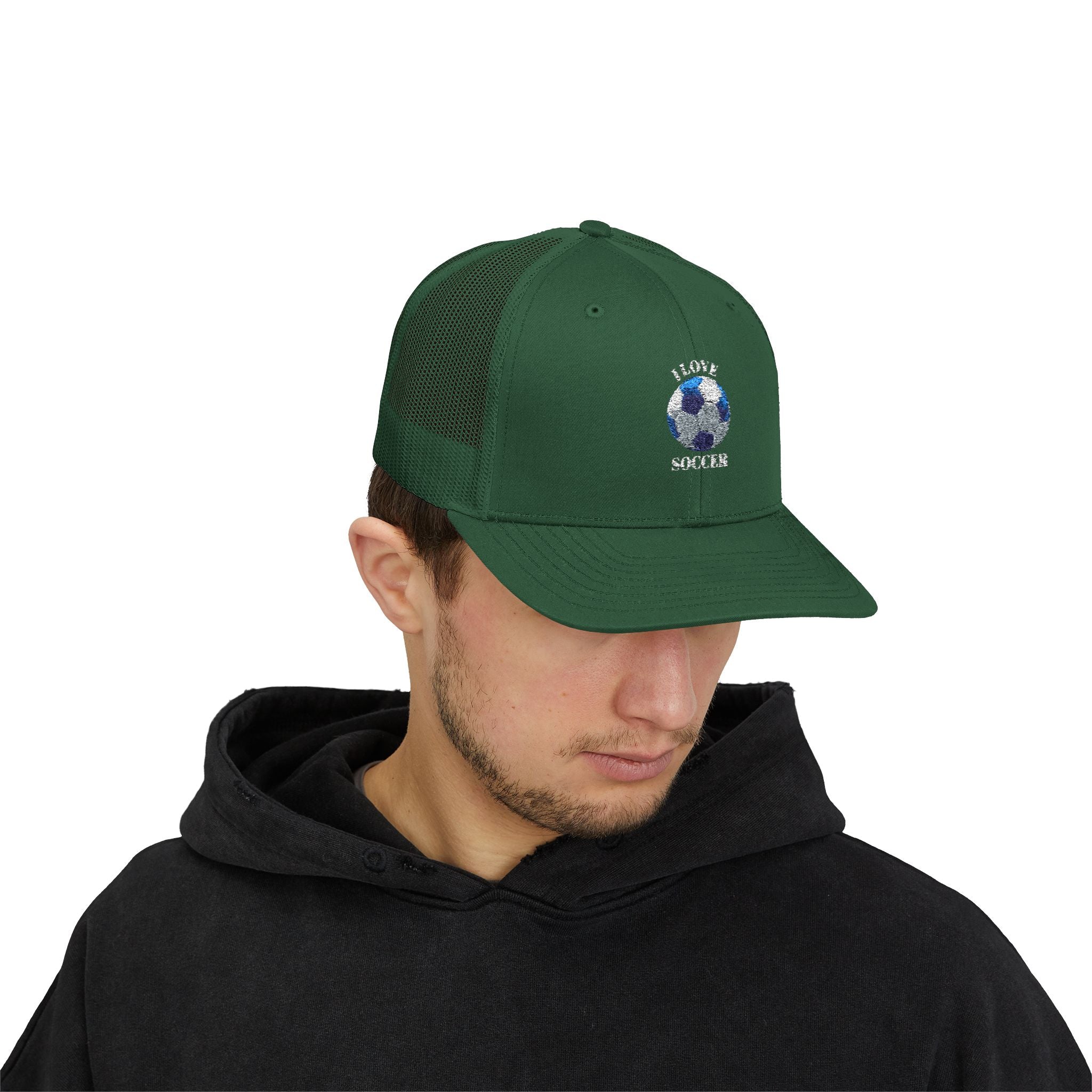 Soccer Mom Trucker Cap - Glitter Soccer Ball Snapback
