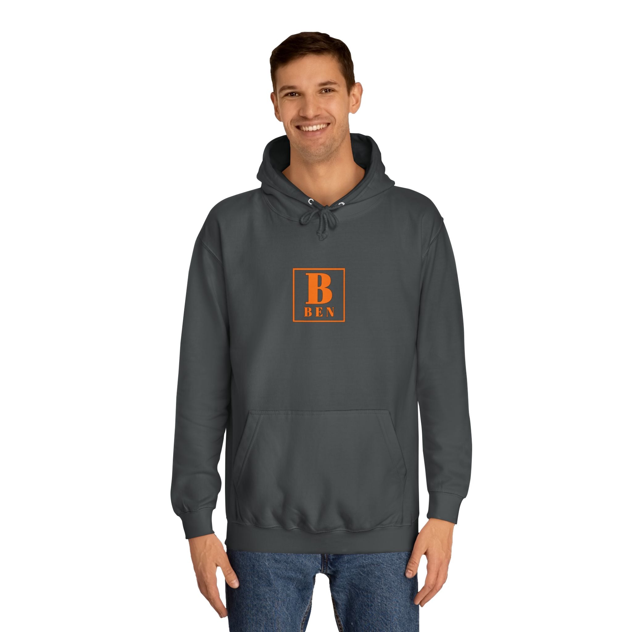 Initial Monogram Hoodie — Custom 'B BEN' College-Style Pullover