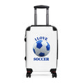 I Love Soccer Carry-On Suitcase – Blue Soccer Ball Travel Luggage