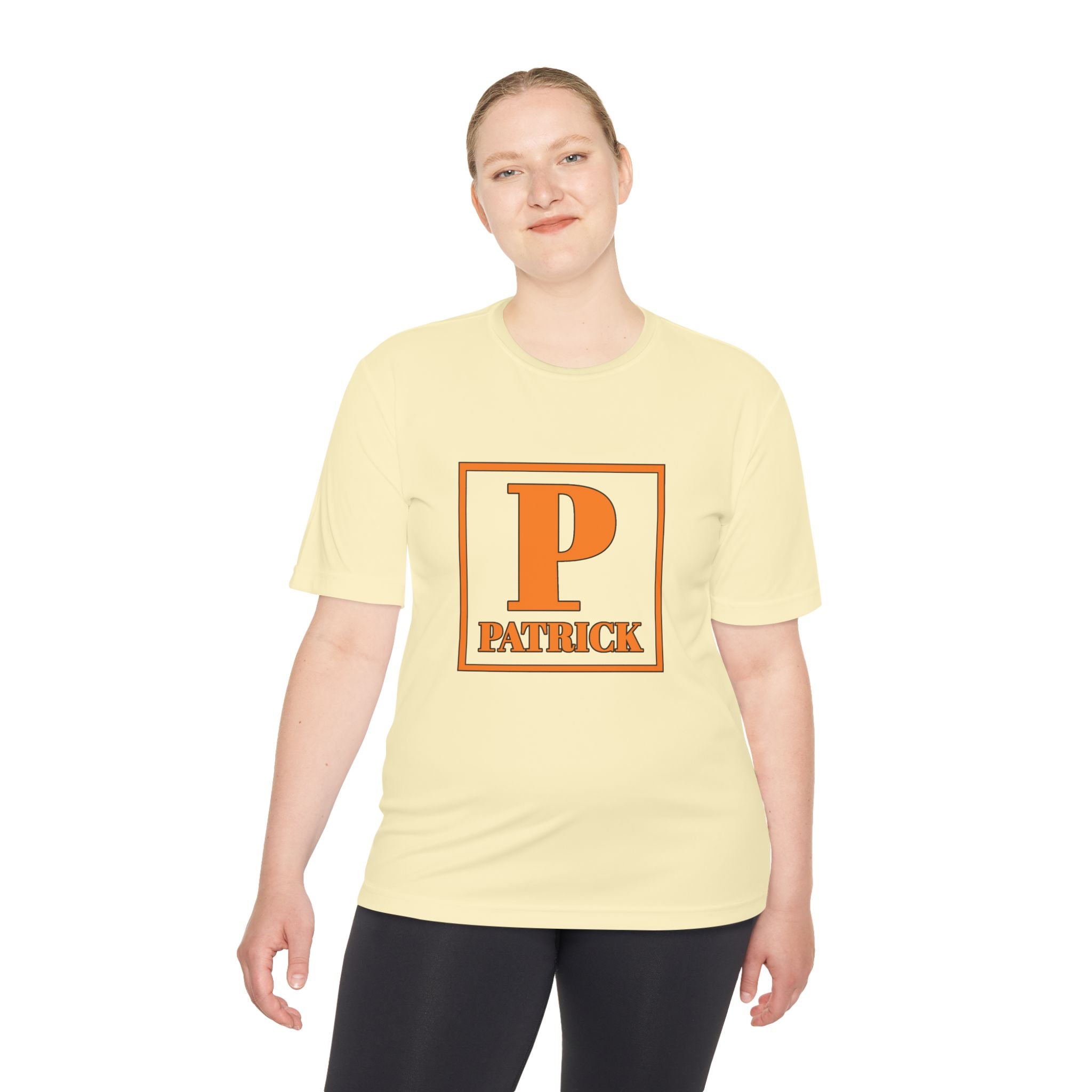 Patrick Monogram Tee — Orange Block Initial Shirt