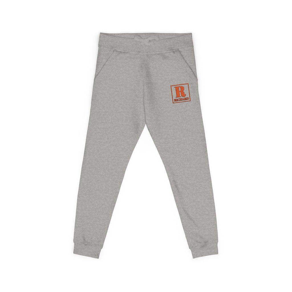 Embroidered Monogram 'R' Fleece Sweatpants – Cozy White Joggers