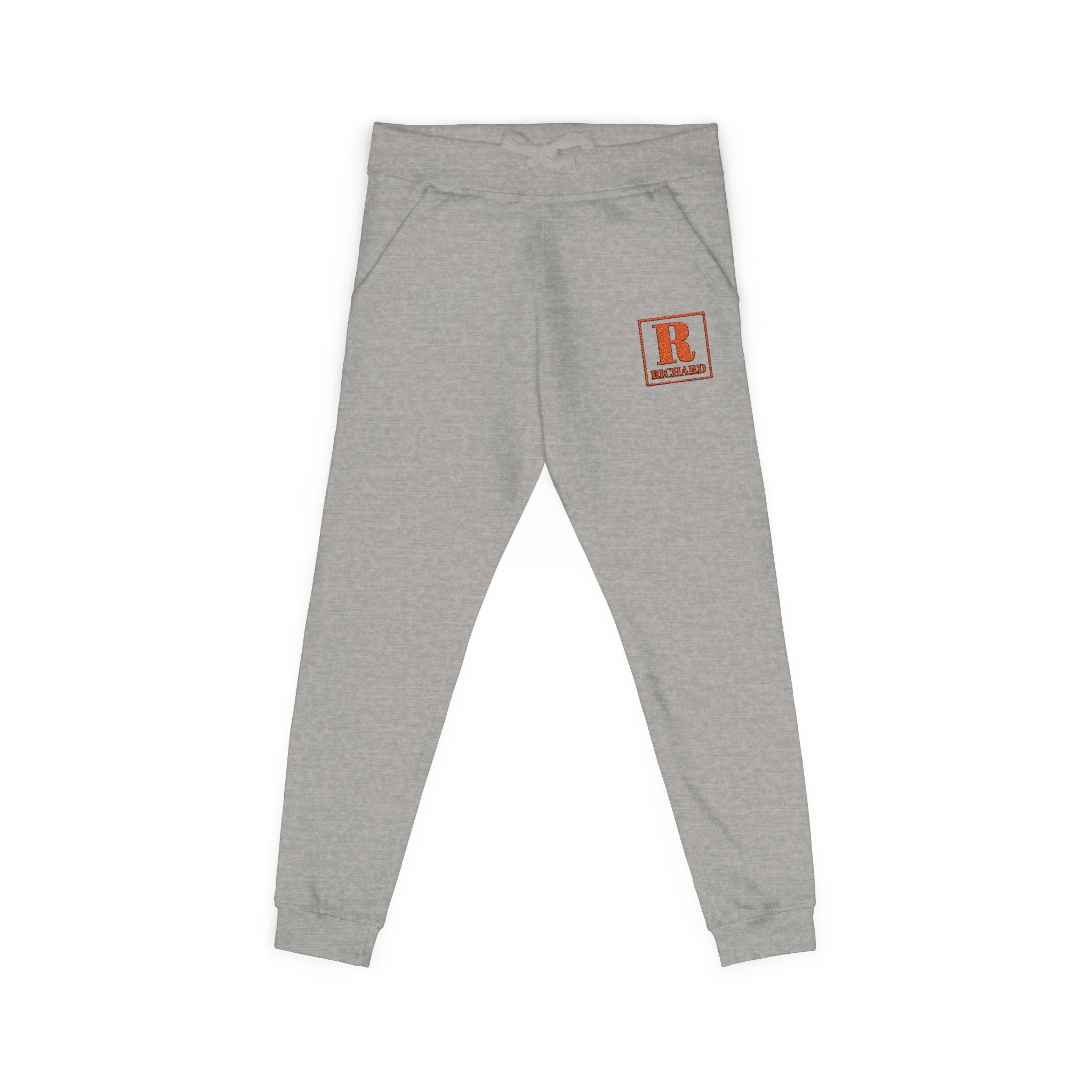 Embroidered Monogram 'R' Fleece Sweatpants – Cozy White Joggers