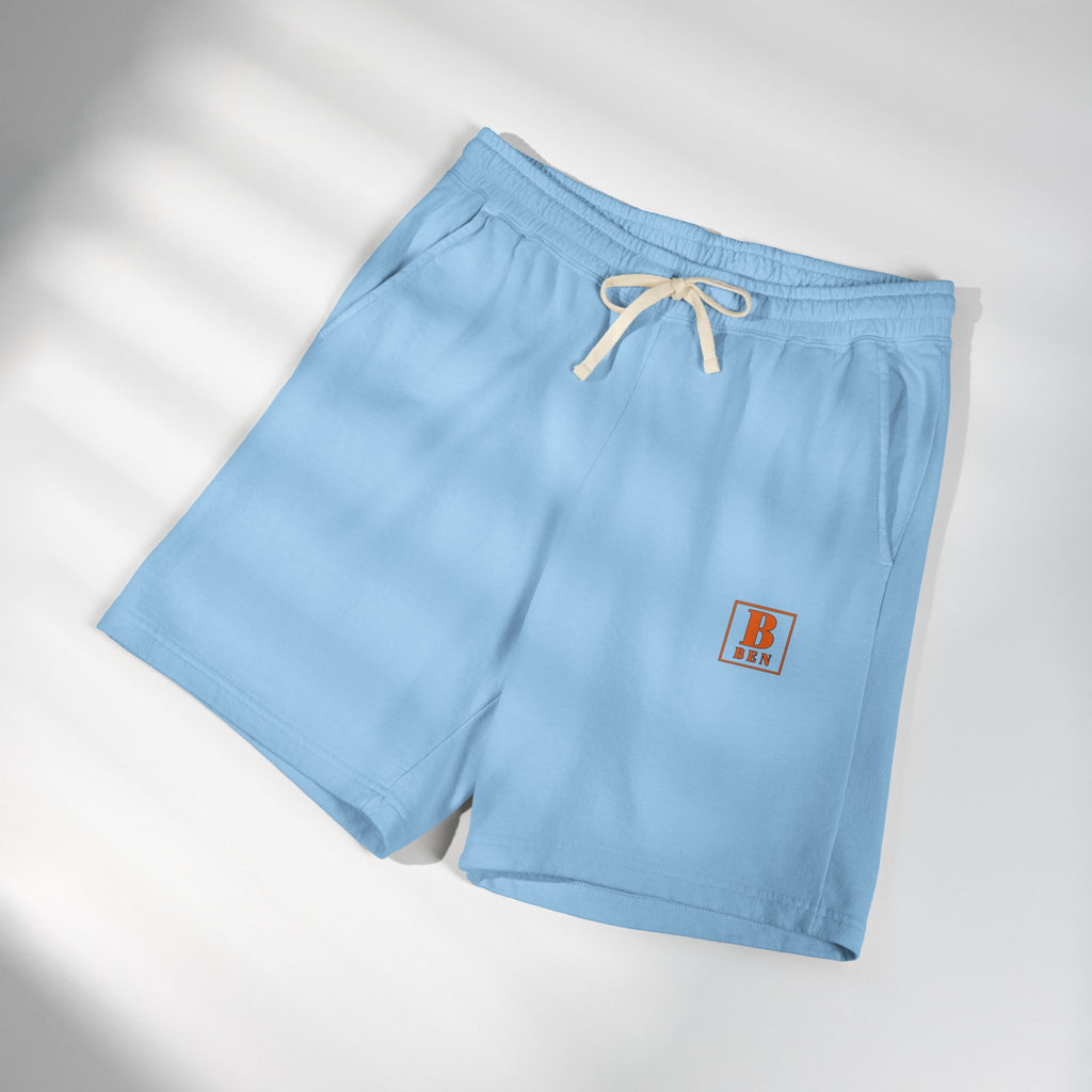 Lightweight Garment-Dyed Fleece Shorts — Minimal Block 'B' Logo