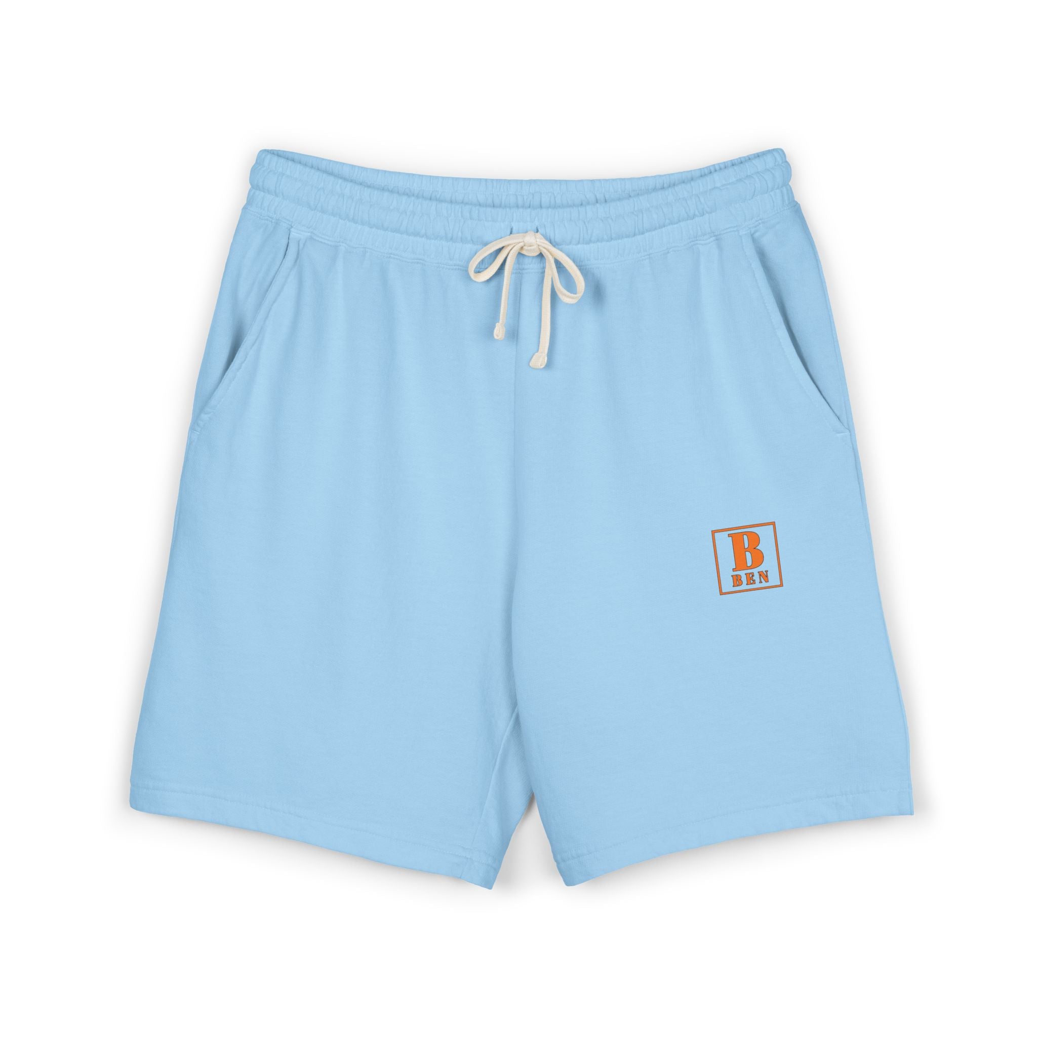 Lightweight Garment-Dyed Fleece Shorts — Minimal Block 'B' Logo