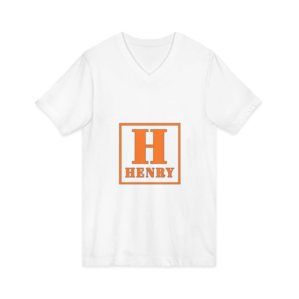 Personalized Monogram “H Henry” V-Neck Tee - Custom Initial Shirt