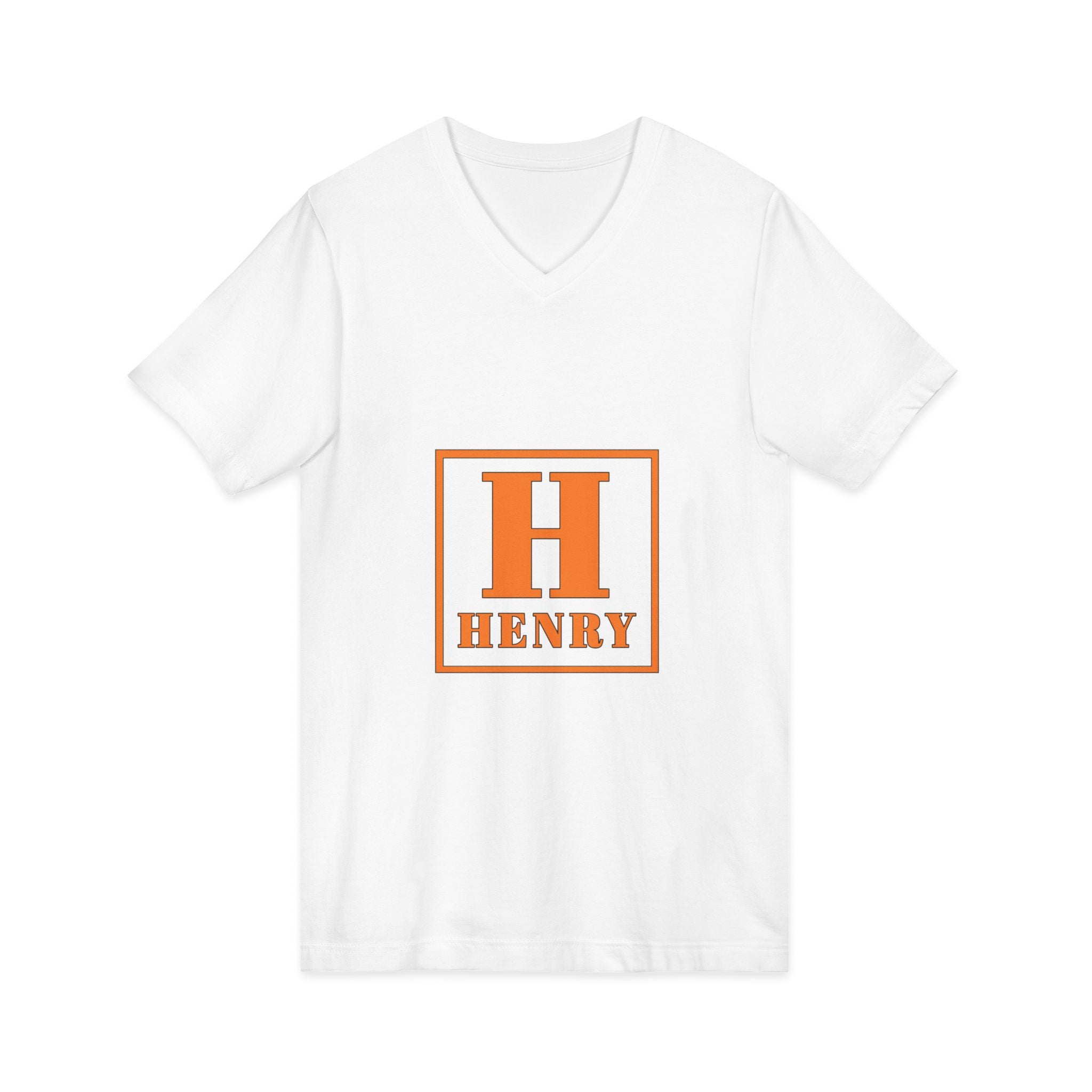 Personalized Monogram “H Henry” V-Neck Tee - Custom Initial Shirt