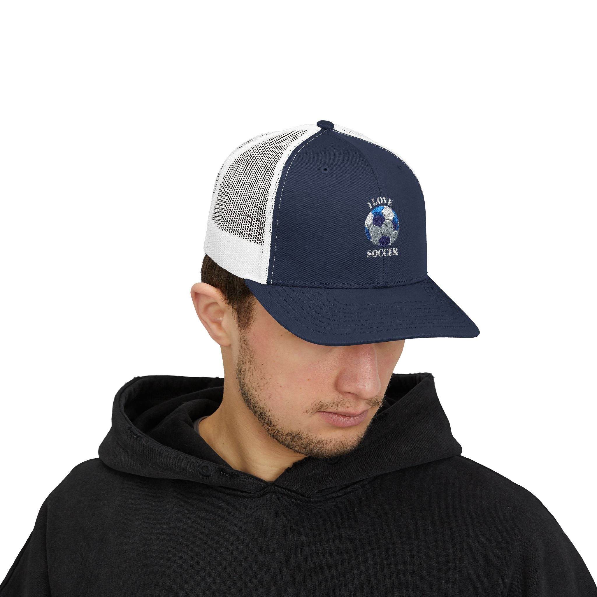 Soccer Mom Trucker Cap - Glitter Soccer Ball Snapback
