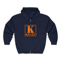 Kelly Initial K Monogram Zip Hoodie - Orange Lettering