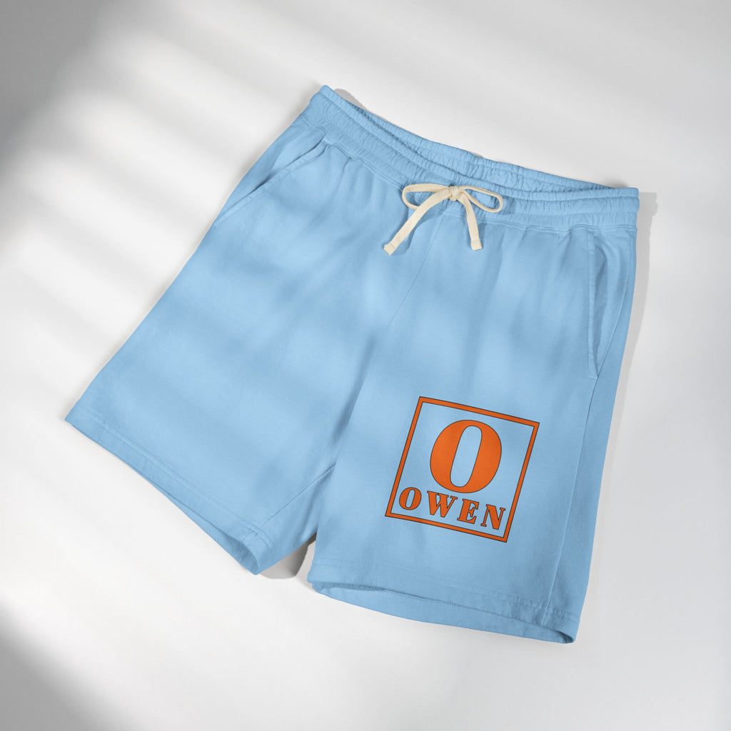 Personalized 'O Owen' Fleece Sweat Shorts — Lightweight Garment-Dyed Lounge Shorts