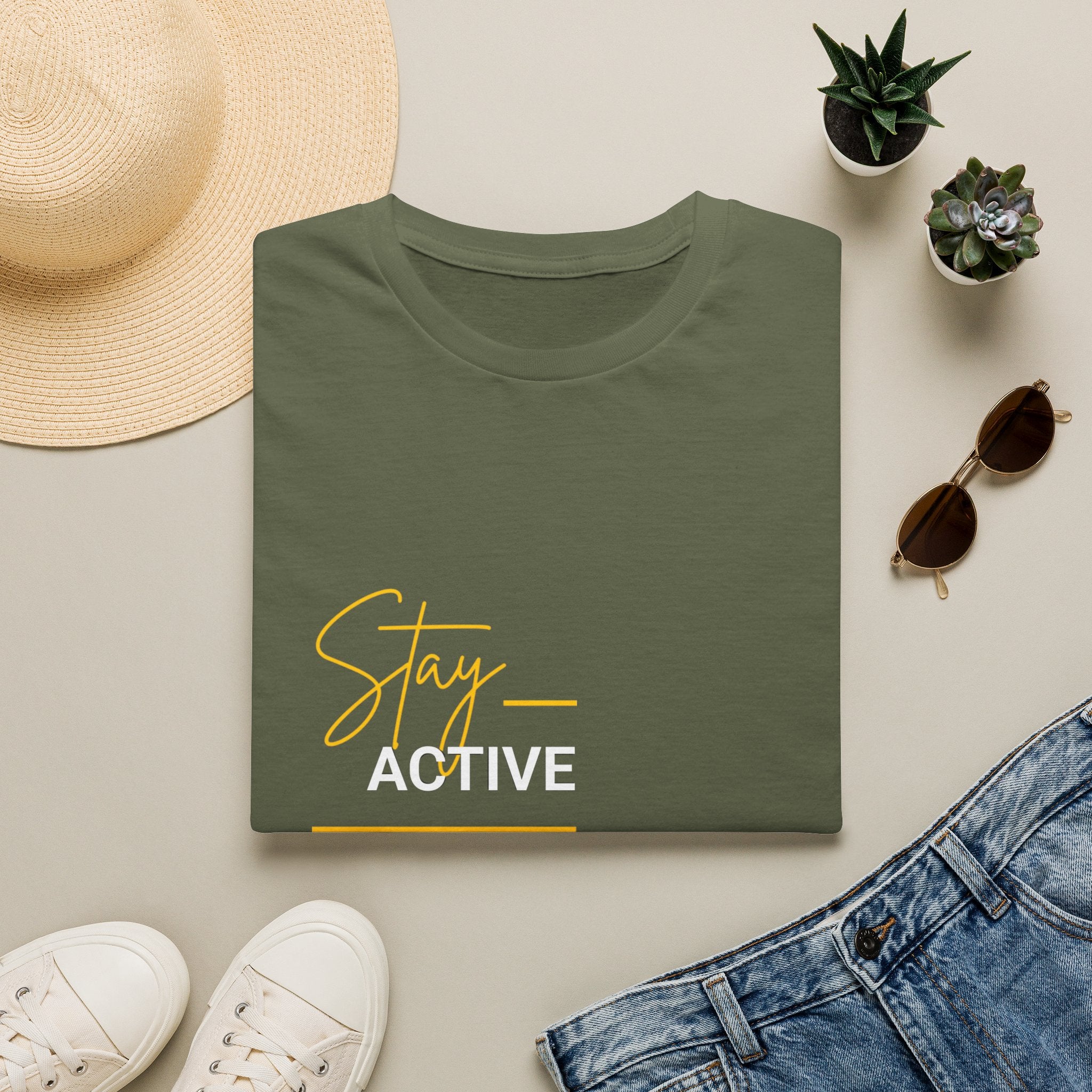 Stay Active T-Shirt — Motivational Fitness Graphic Tee