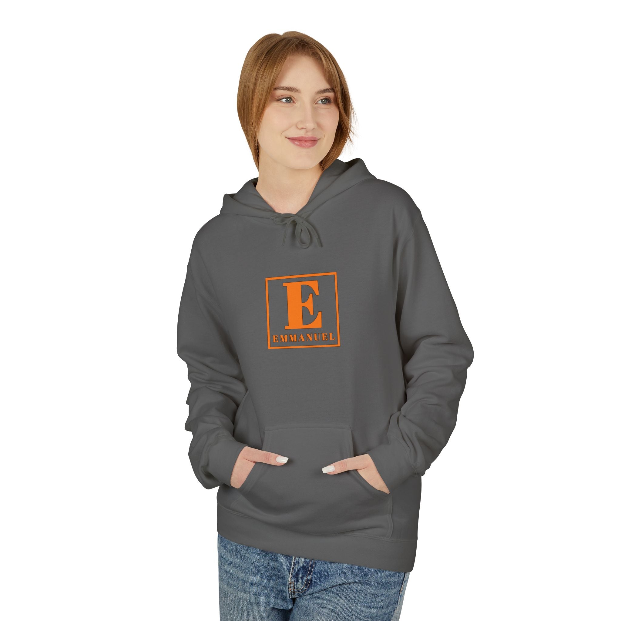 Hoodie — Minimal Orange Monogram “E” Emmanuelle Logo